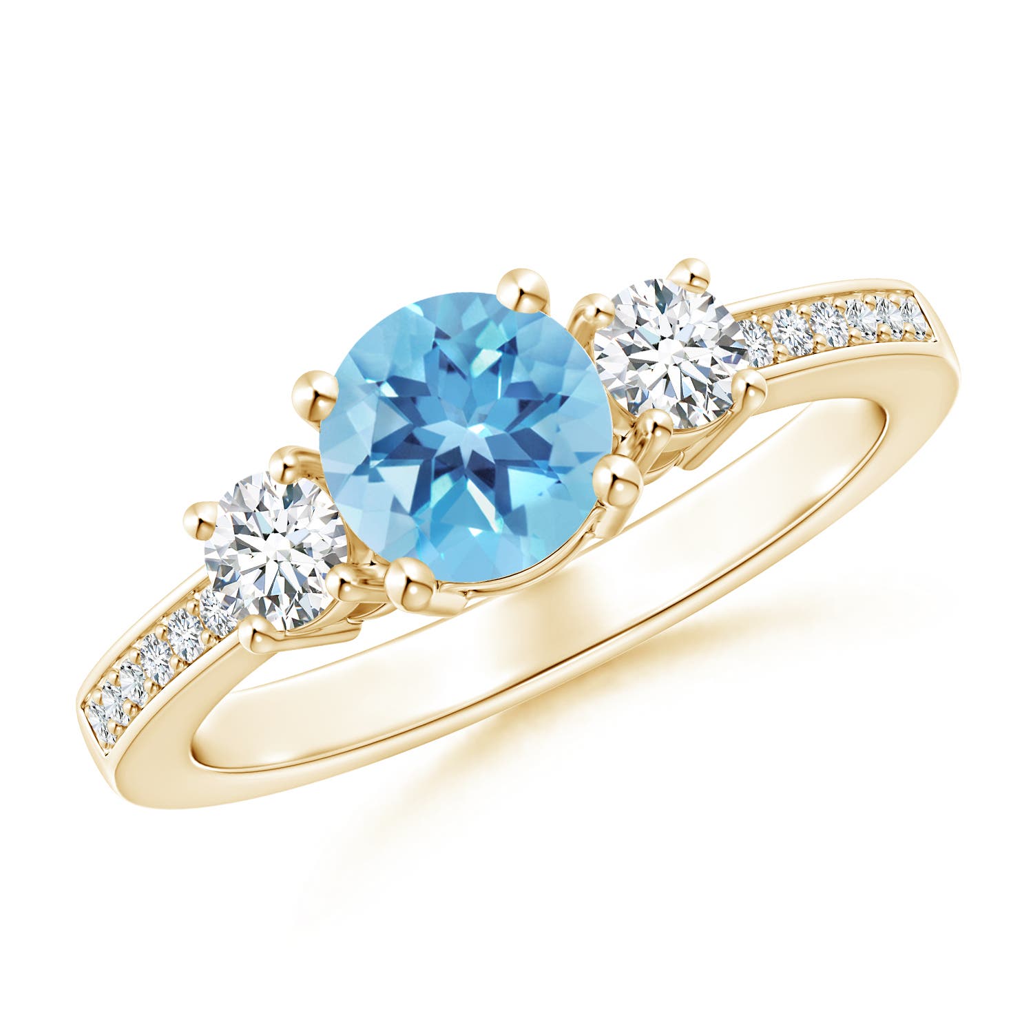 A - Swiss Blue Topaz / 1.26 CT / 14 KT Yellow Gold