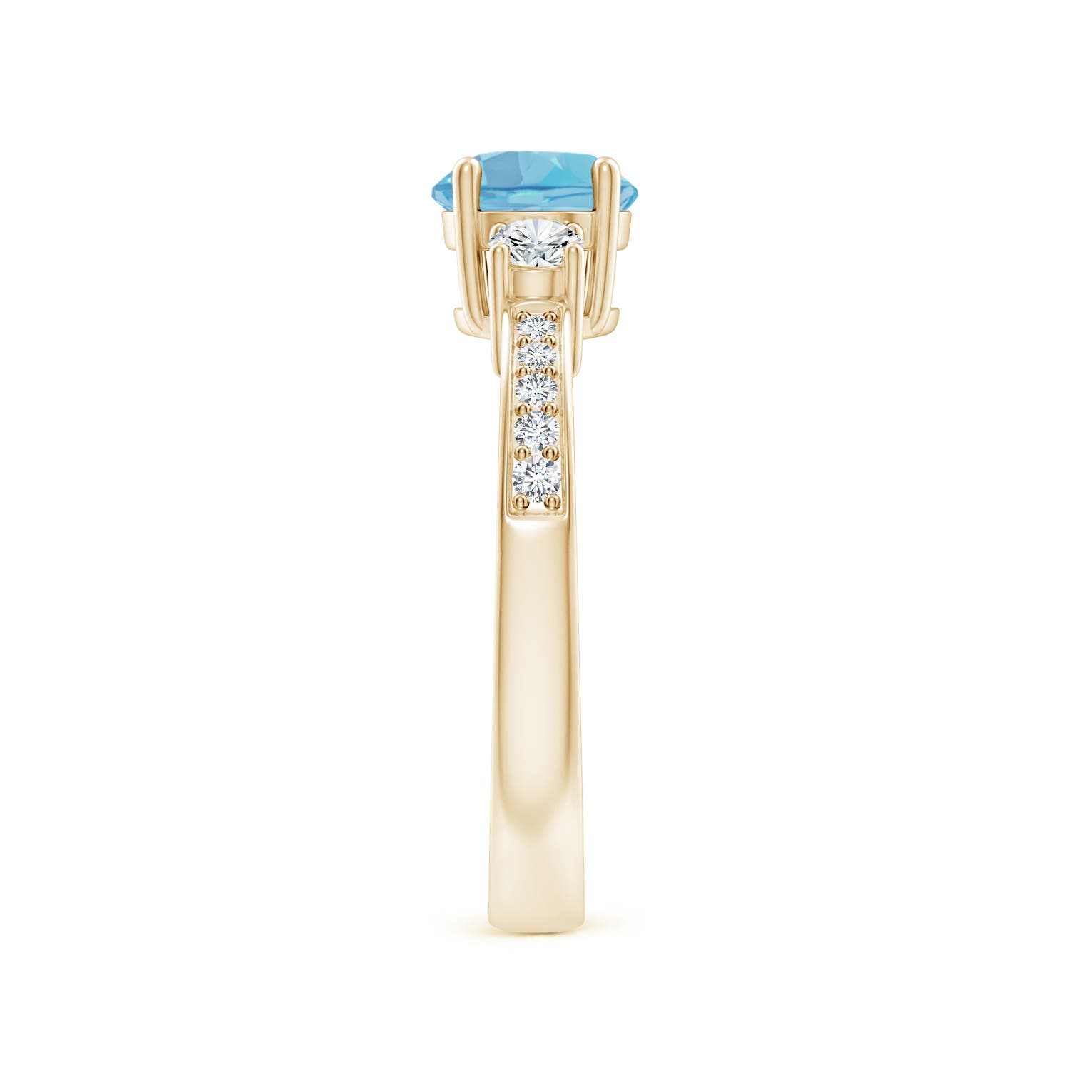 A - Swiss Blue Topaz / 1.26 CT / 14 KT Yellow Gold