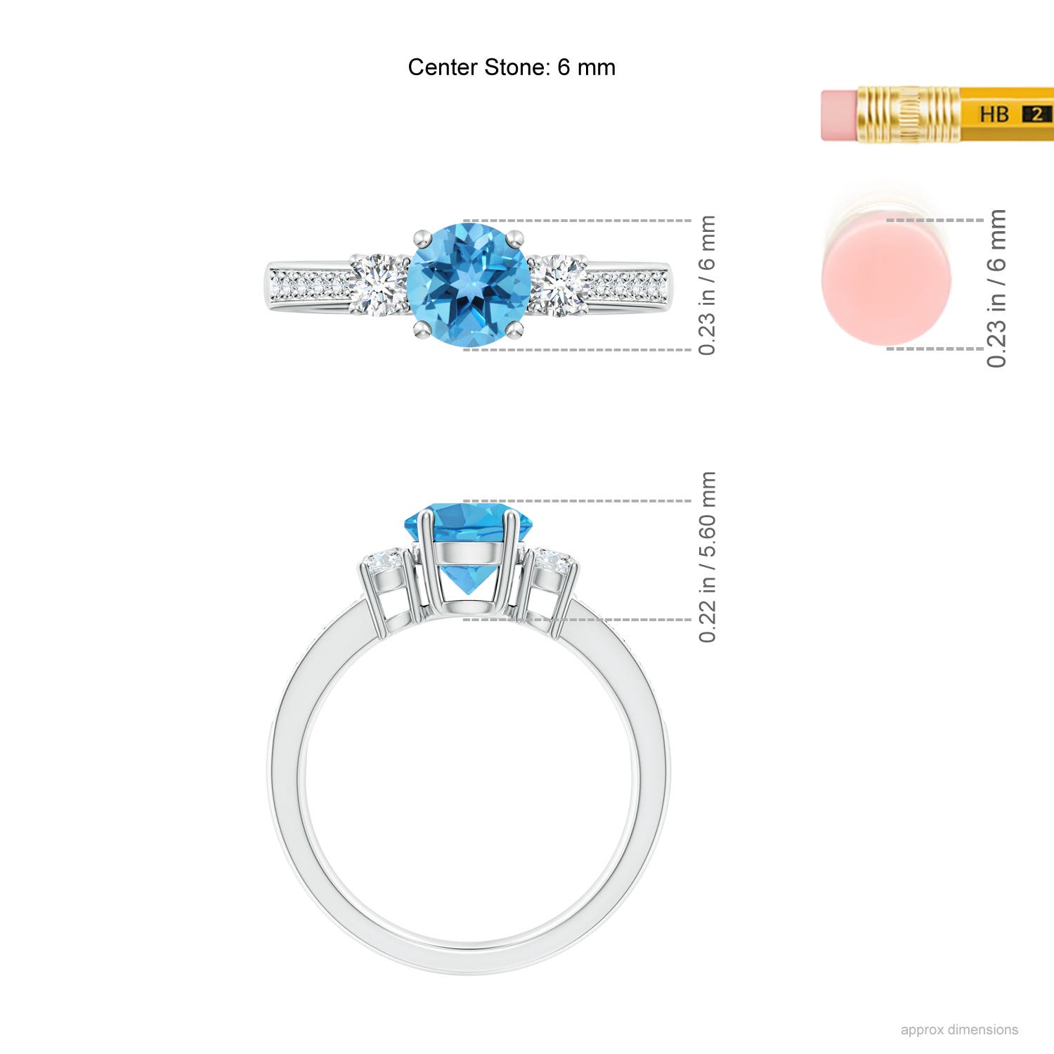 AA - Swiss Blue Topaz / 1.26 CT / 14 KT White Gold