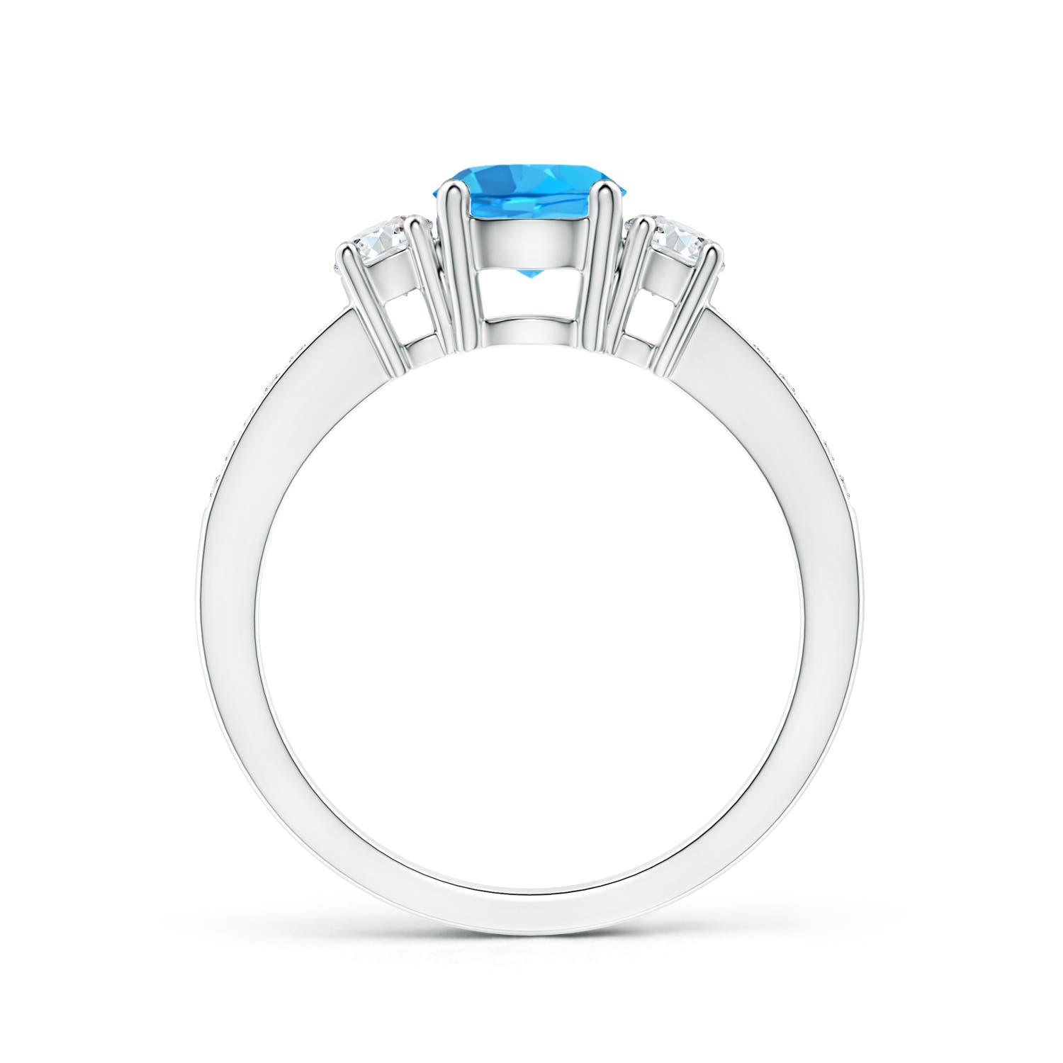 AAA - Swiss Blue Topaz / 1.26 CT / 14 KT White Gold