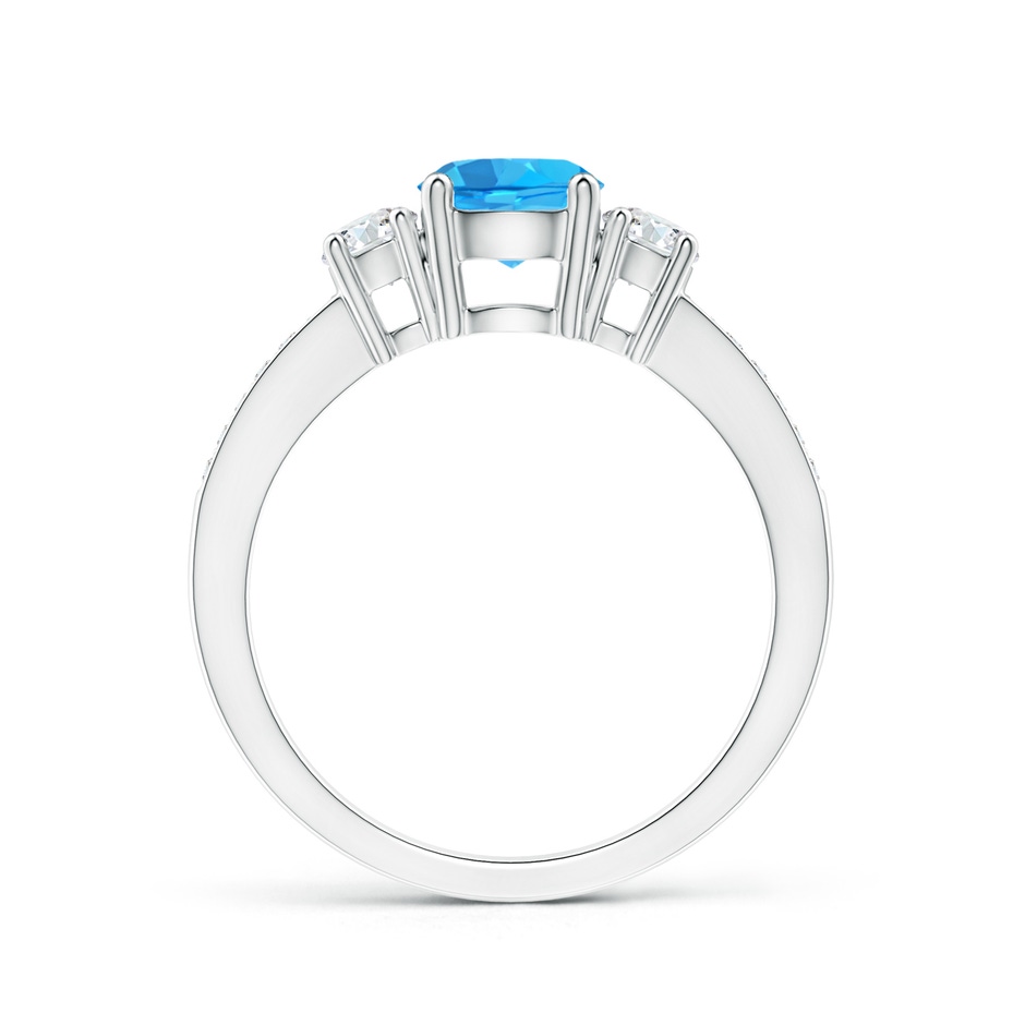 6mm AAA Classic Three Stone Round Swiss Blue Topaz and Diamond Engagement Ring in White Gold side 199