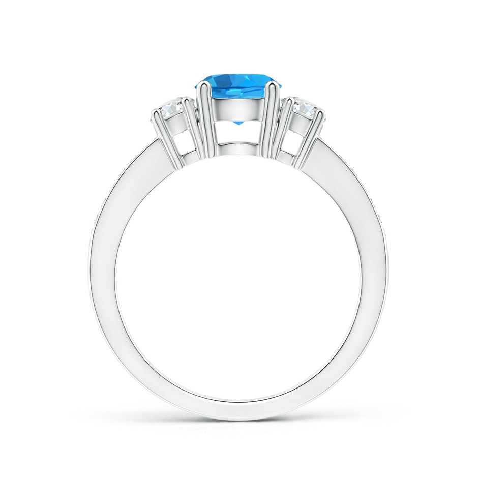 6mm AAAA Classic Three Stone Round Swiss Blue Topaz and Diamond Engagement Ring in White Gold side 199