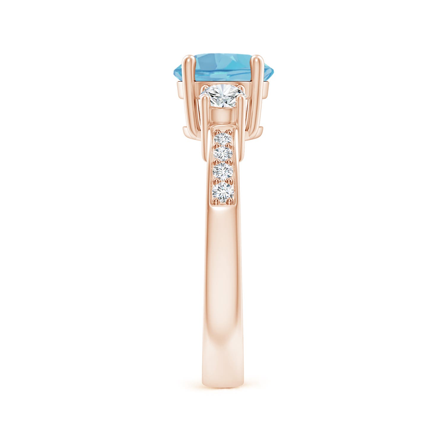 A - Swiss Blue Topaz / 1.99 CT / 14 KT Rose Gold