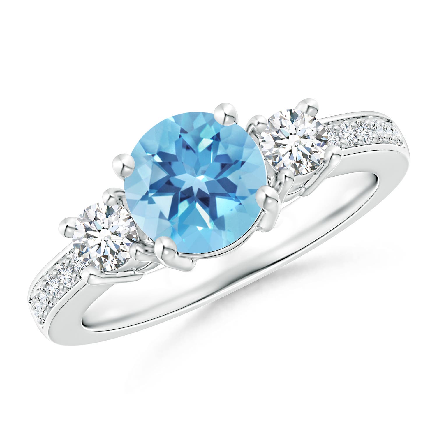 A - Swiss Blue Topaz / 1.99 CT / 14 KT White Gold