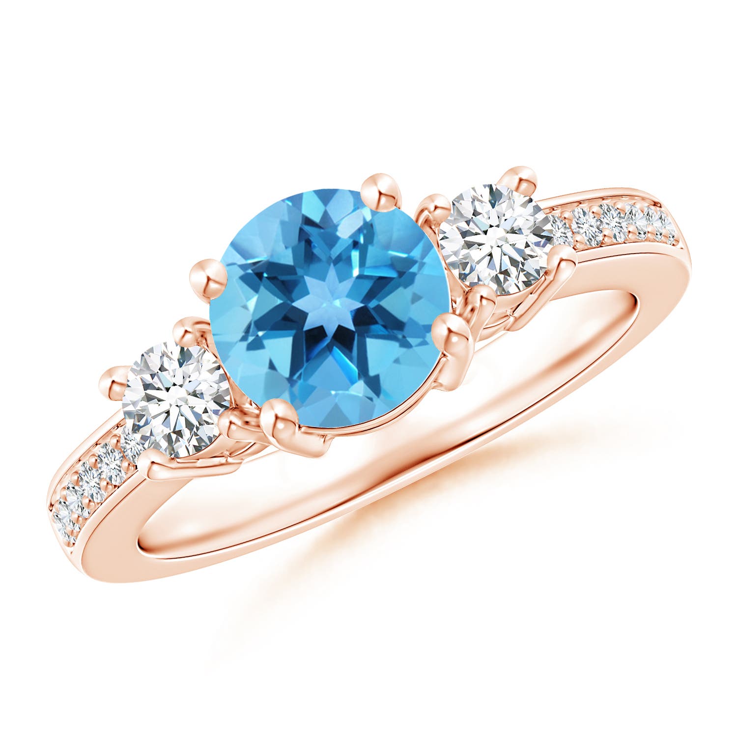 AA - Swiss Blue Topaz / 1.99 CT / 14 KT Rose Gold