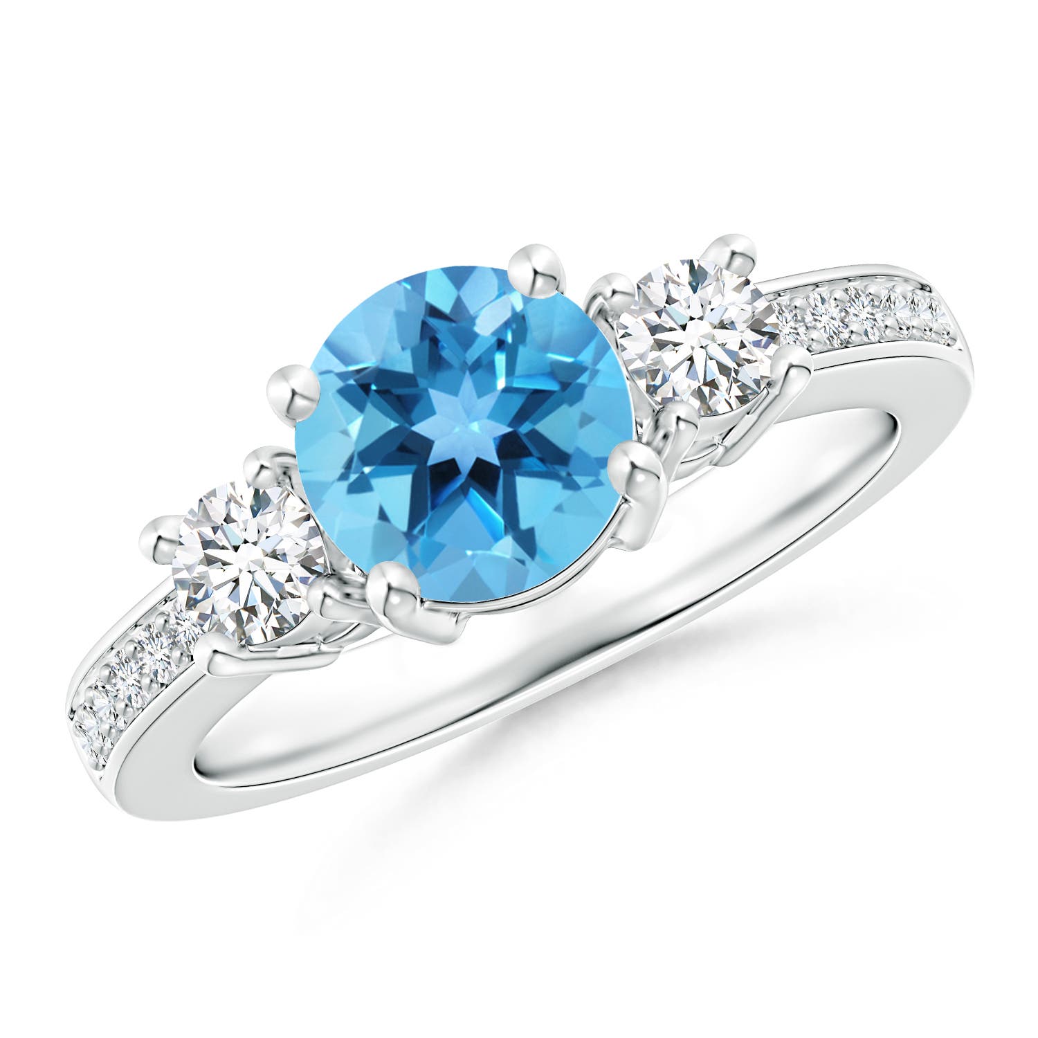 AA - Swiss Blue Topaz / 1.99 CT / 14 KT White Gold