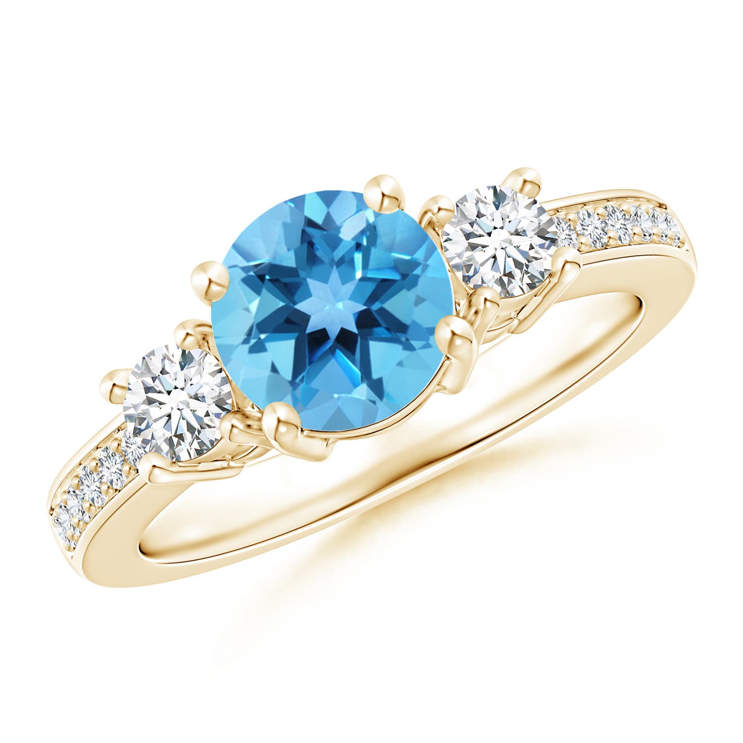 AA - Swiss Blue Topaz / 1.99 CT / 14 KT Yellow Gold