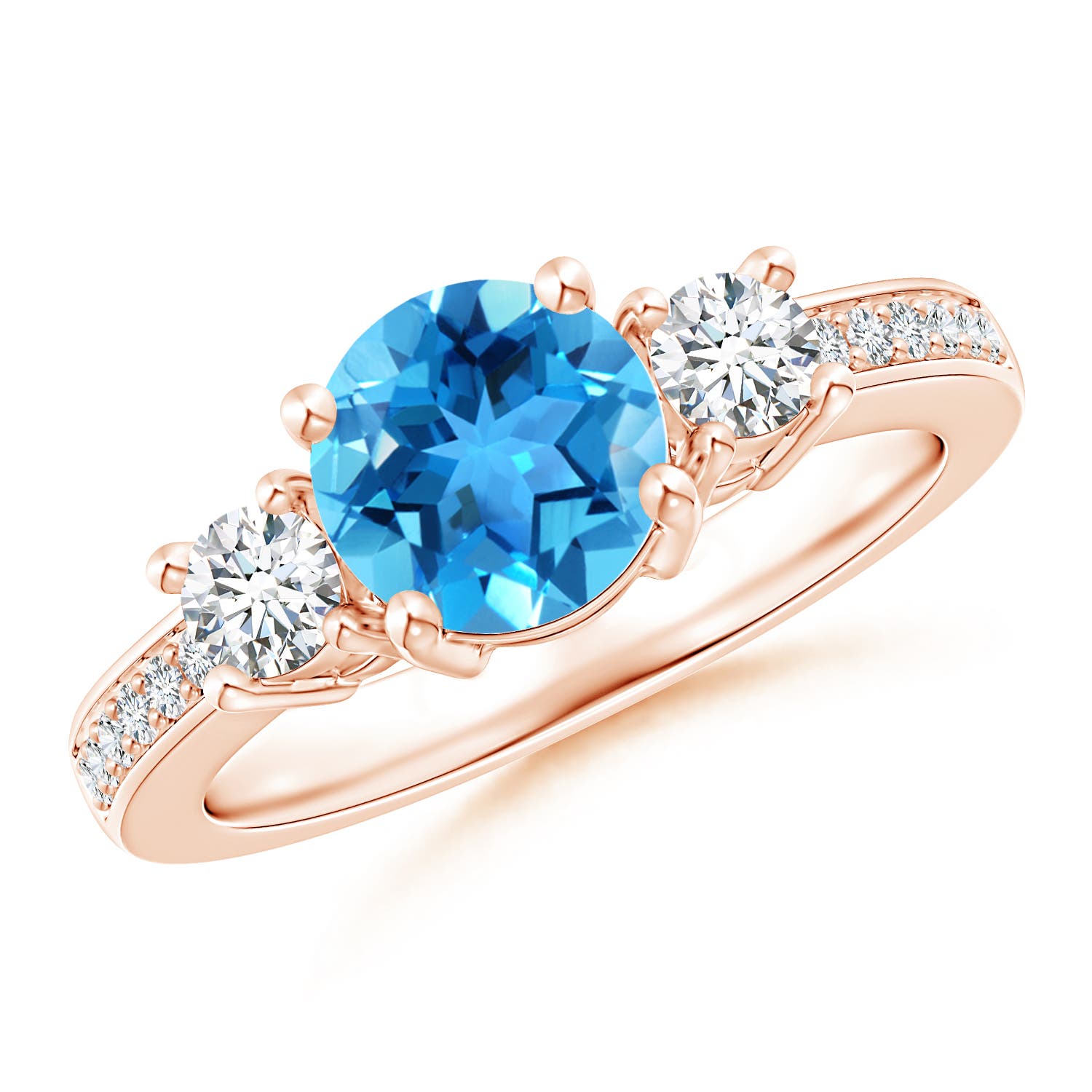 AAA - Swiss Blue Topaz / 1.99 CT / 14 KT Rose Gold