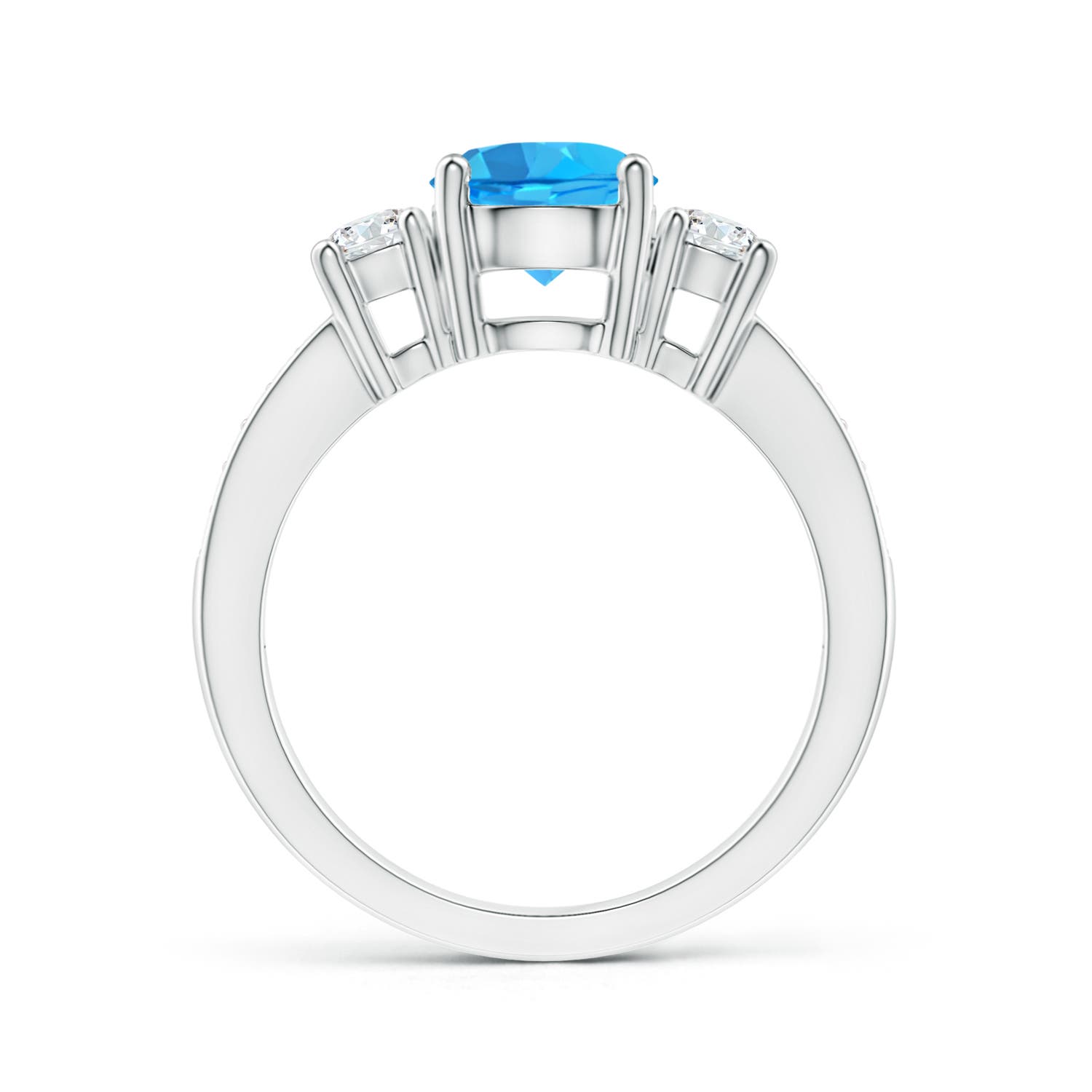 AAA - Swiss Blue Topaz / 1.99 CT / 14 KT White Gold