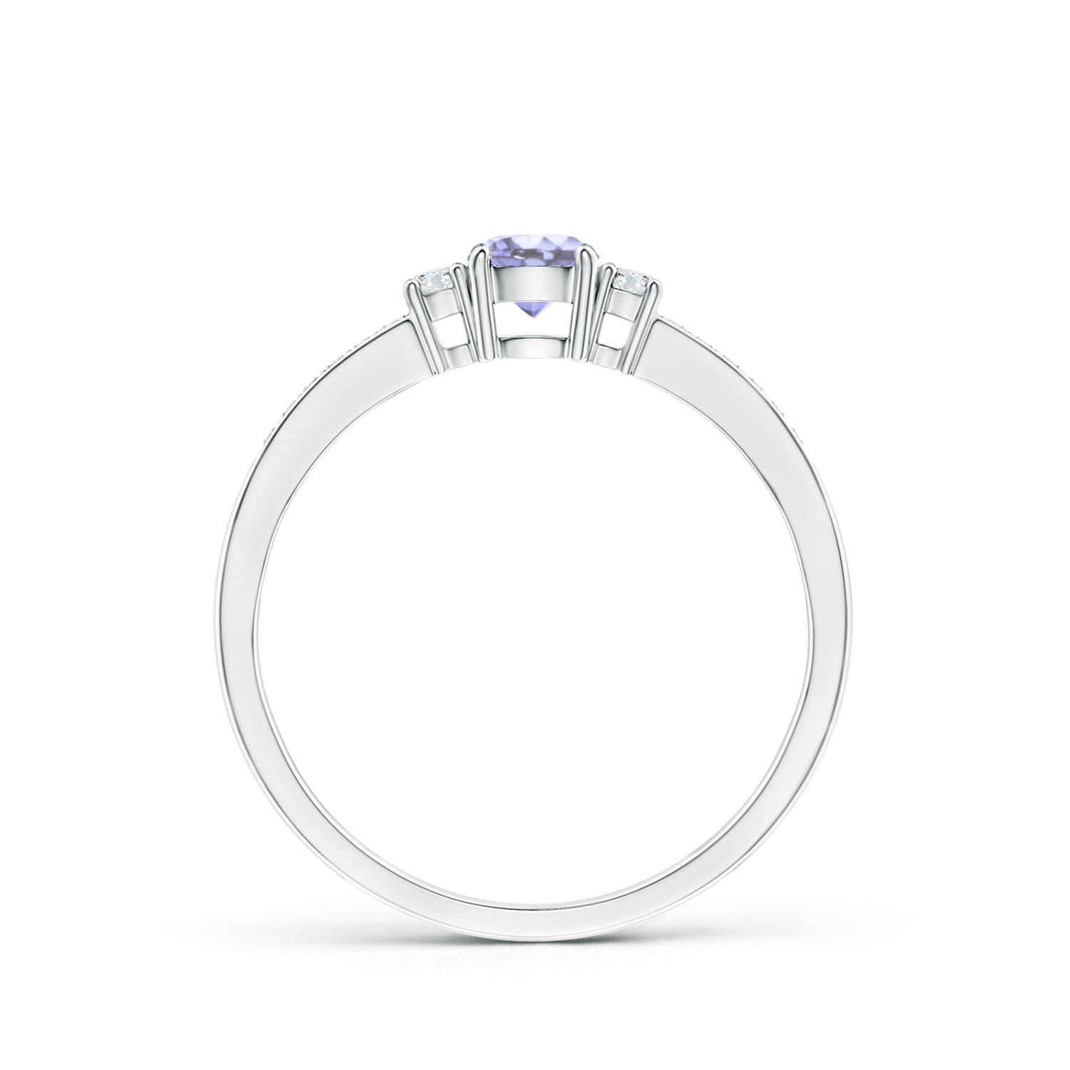 A - Tanzanite / 0.38 CT / 14 KT White Gold