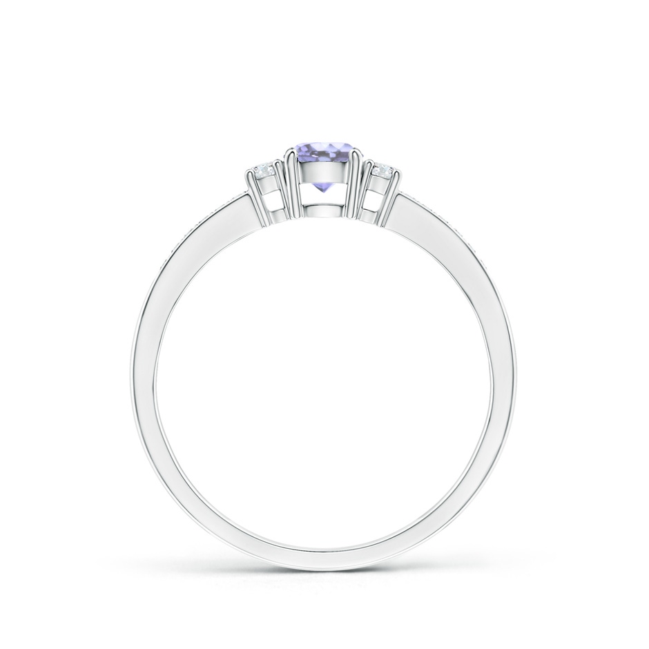 4mm A Classic Three Stone Tanzanite and Diamond Ring in White Gold side-1