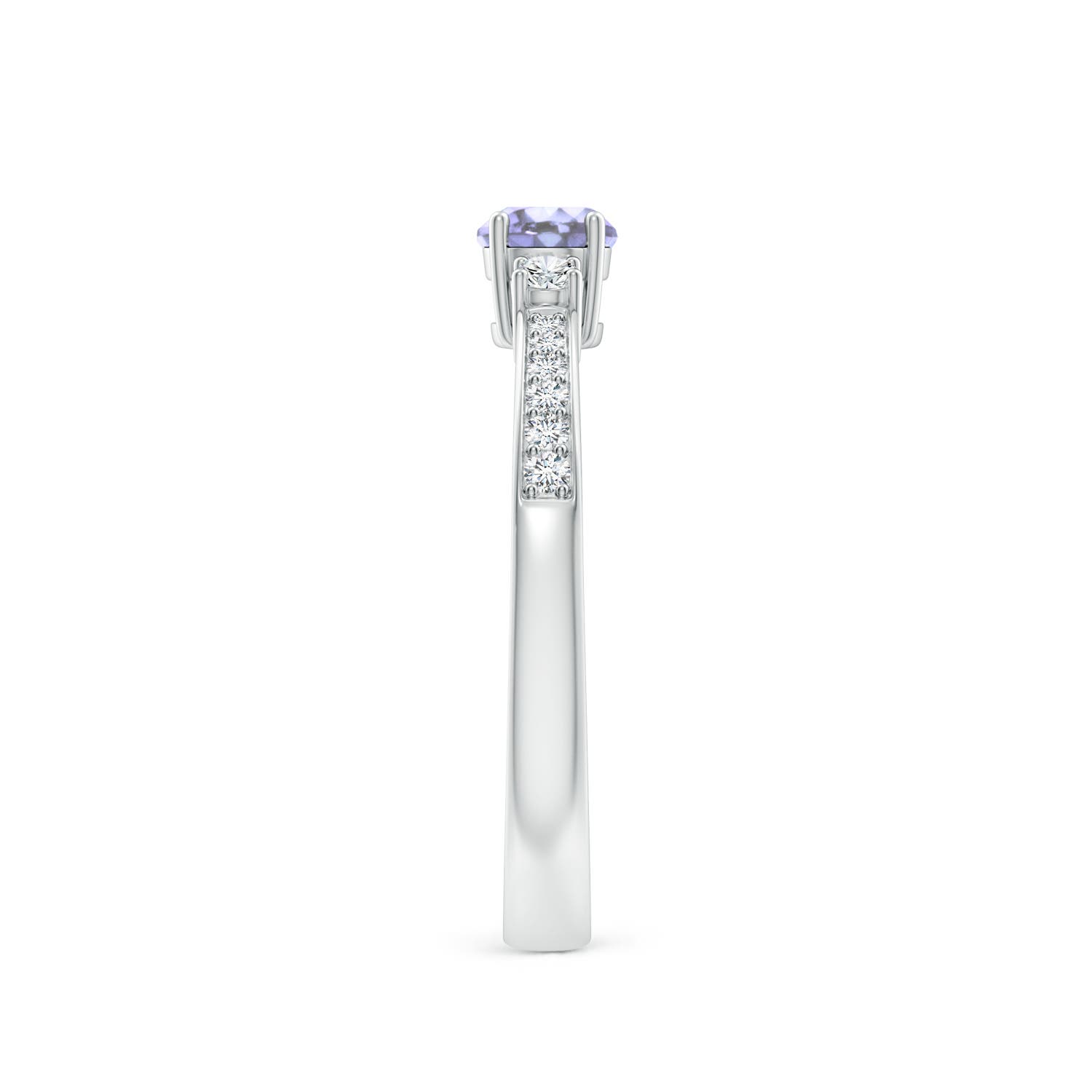 A - Tanzanite / 0.38 CT / 14 KT White Gold