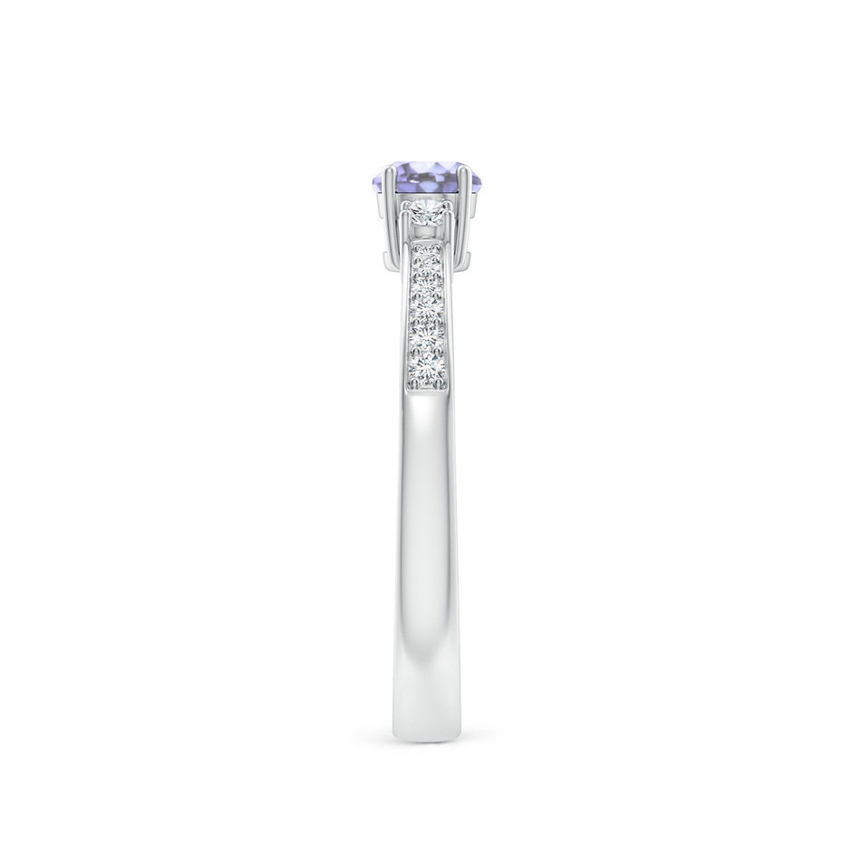 4mm A Classic Three Stone Tanzanite and Diamond Ring in White Gold side-2