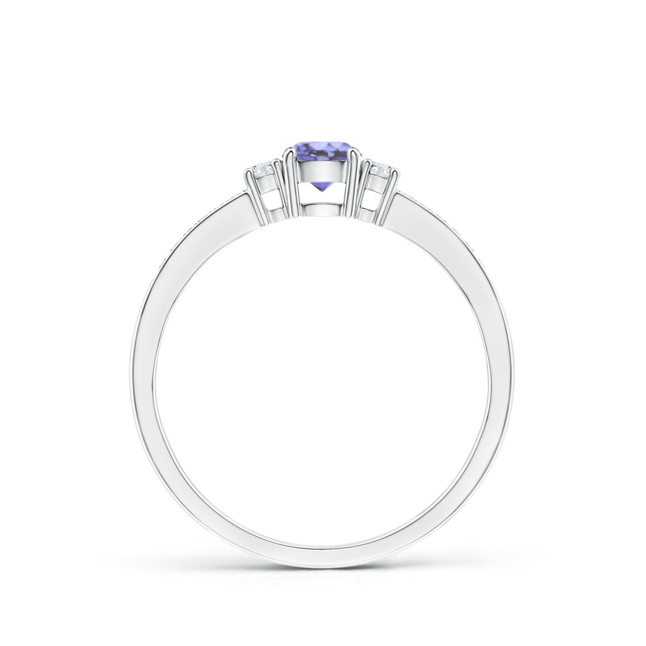 4mm AA Classic Three Stone Tanzanite and Diamond Ring in P950 Platinum side-1