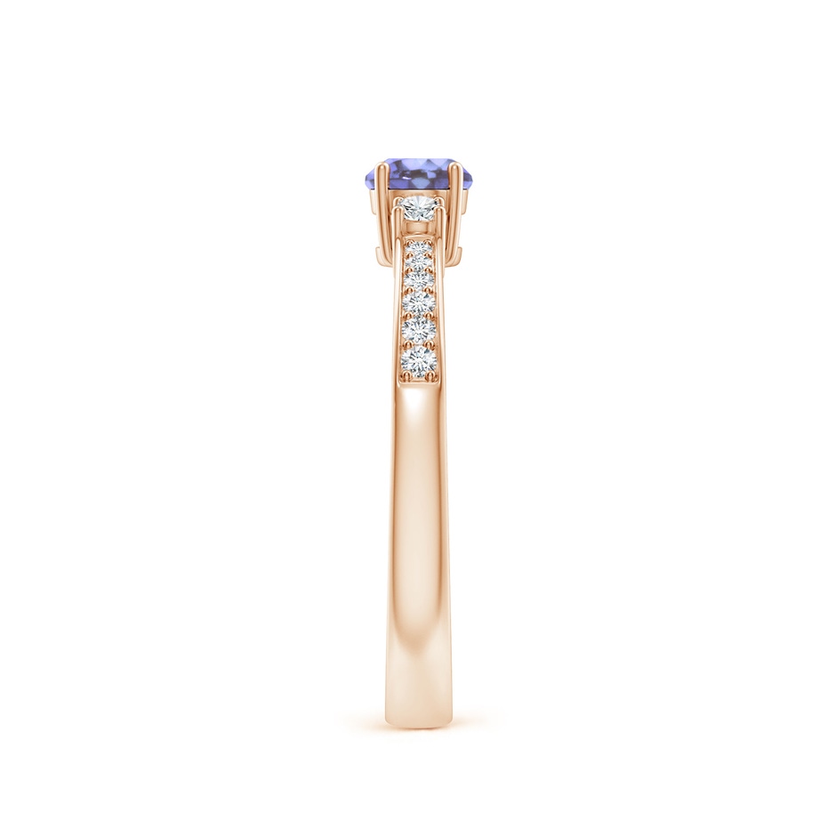 4mm AA Classic Three Stone Tanzanite and Diamond Ring in Rose Gold side-2