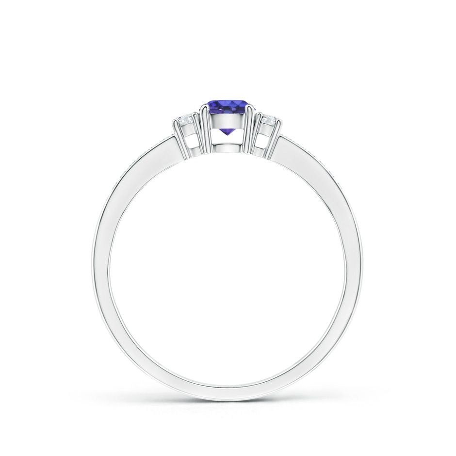 4mm AAA Classic Three Stone Tanzanite and Diamond Ring in P950 Platinum side-1