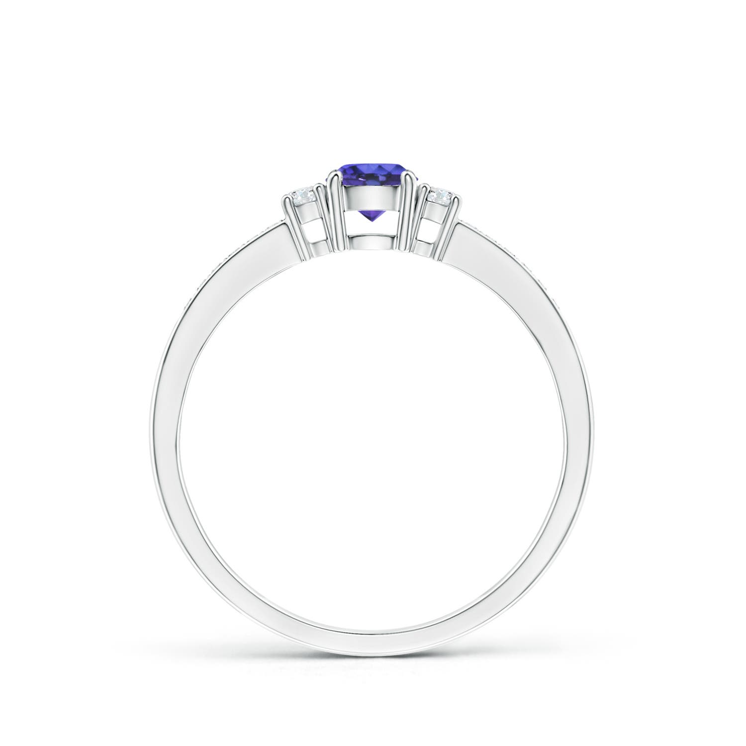 AAA - Tanzanite / 0.38 CT / 14 KT White Gold