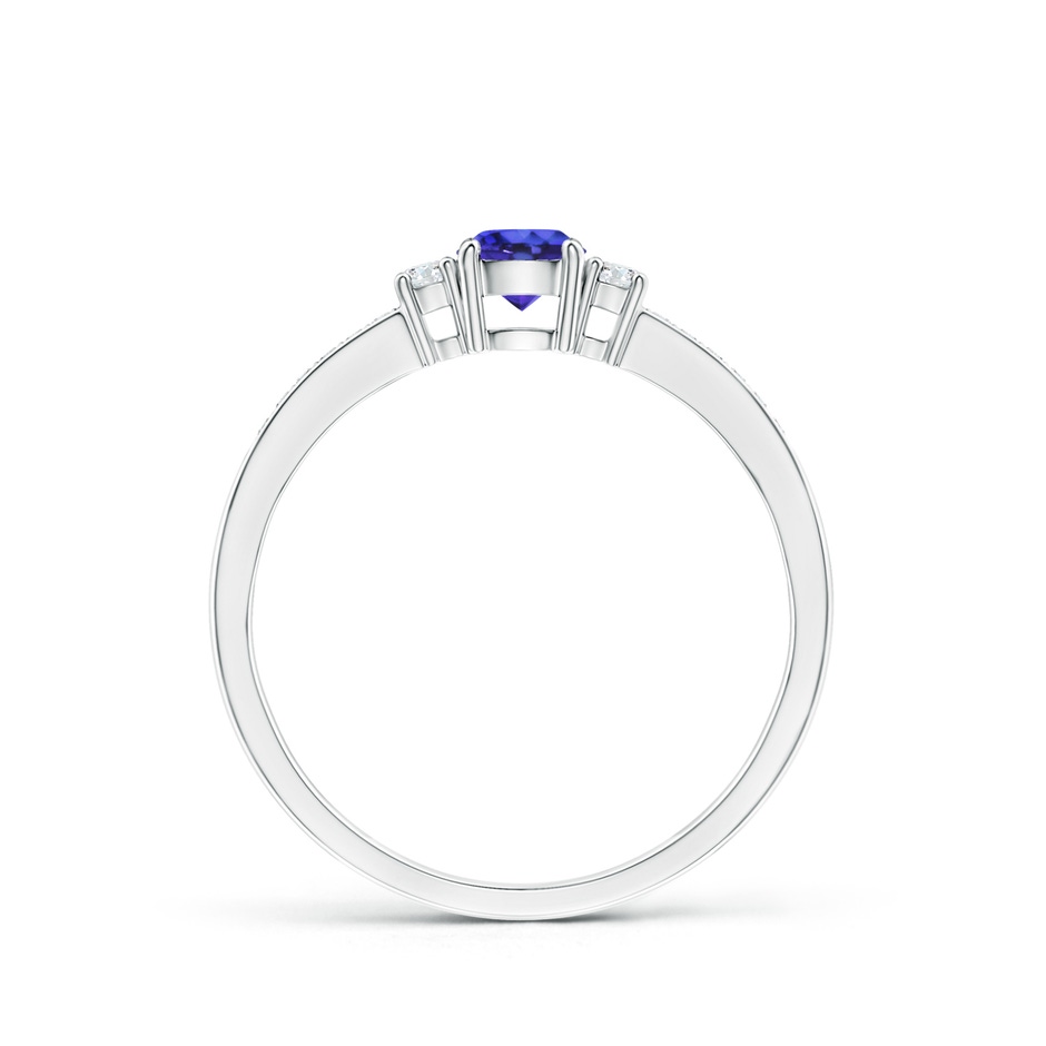 4mm AAAA Classic Three Stone Tanzanite and Diamond Ring in P950 Platinum side-1