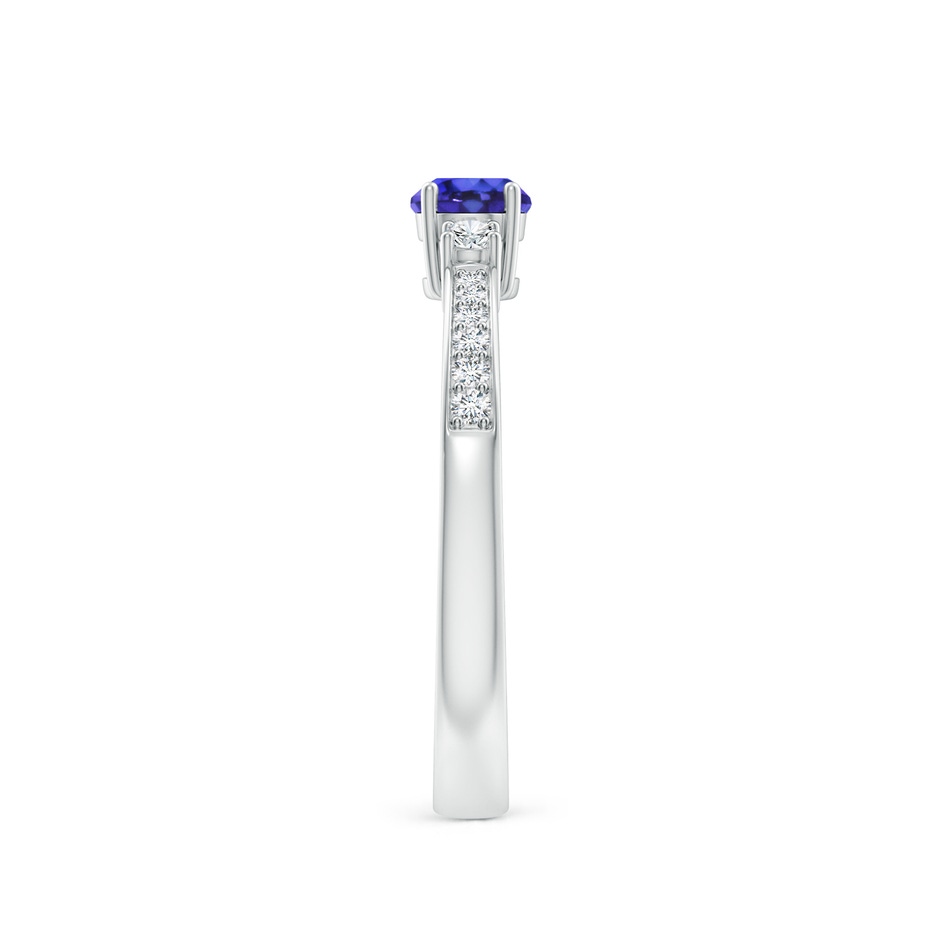 4mm AAAA Classic Three Stone Tanzanite and Diamond Ring in P950 Platinum side-2