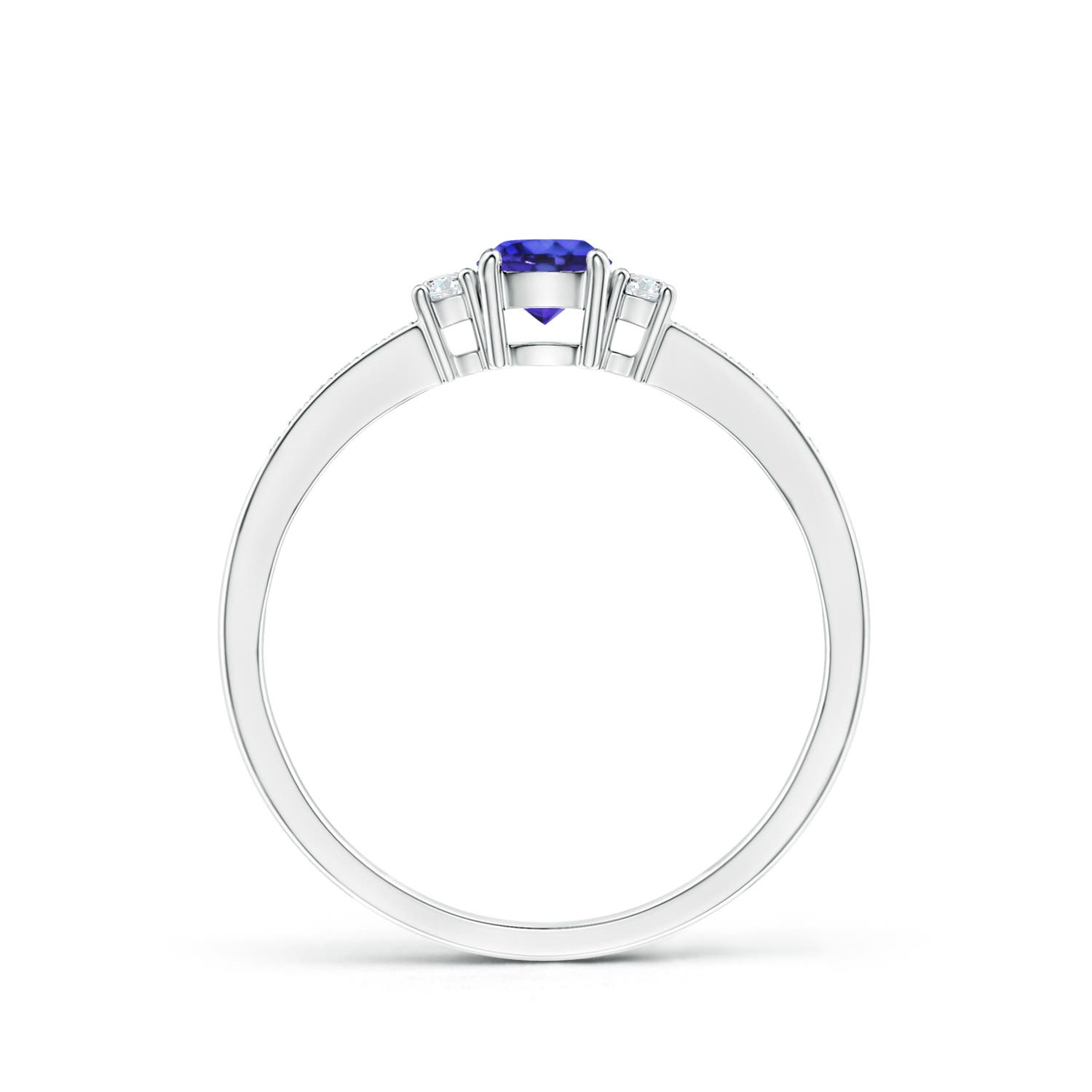 AAAA - Tanzanite / 0.38 CT / 14 KT White Gold