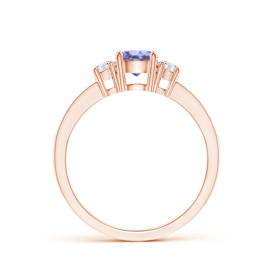 5mm A Classic Three Stone Tanzanite and Diamond Ring in Rose Gold side-1