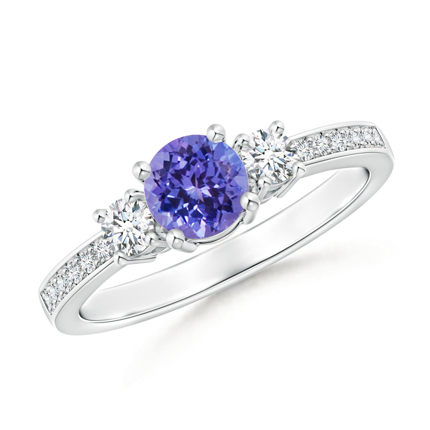 AA - Tanzanite / 0.71 CT / 14 KT White Gold