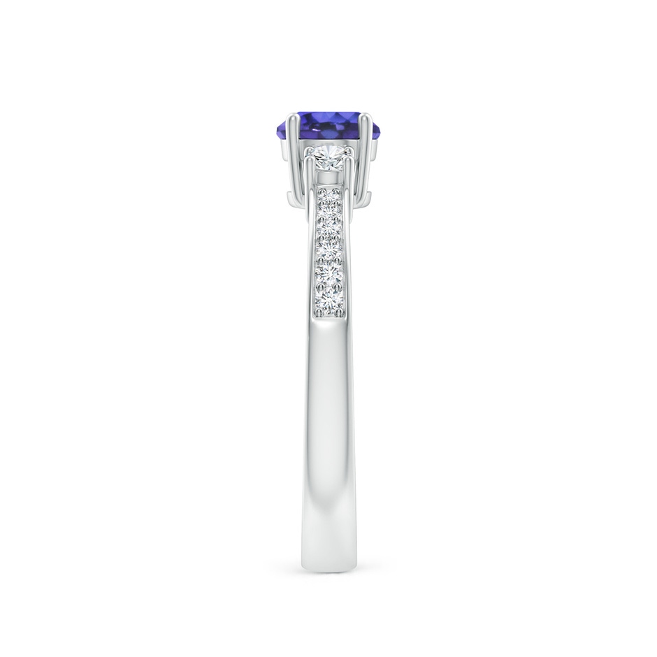 5mm AAA Classic Three Stone Tanzanite and Diamond Ring in P950 Platinum side-2