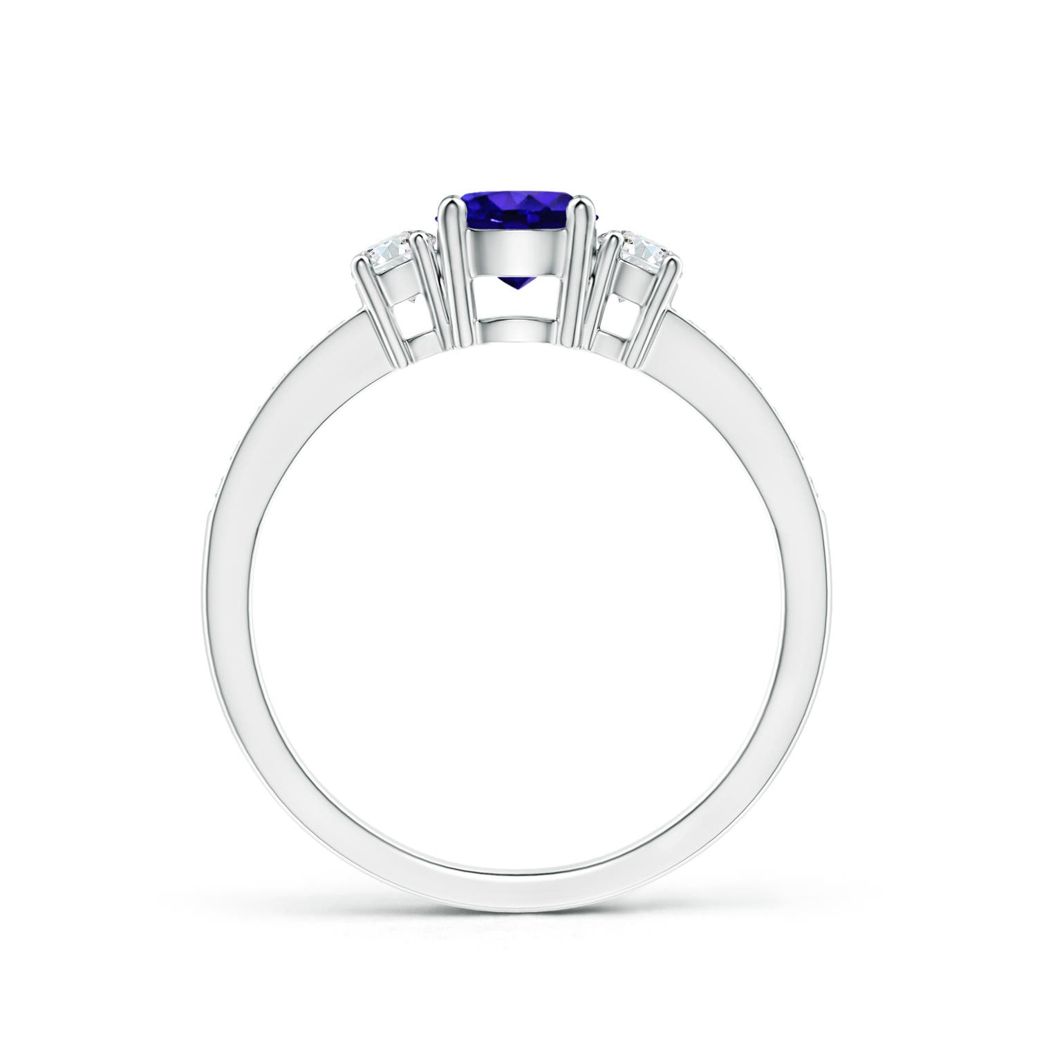 AAAA - Tanzanite / 0.71 CT / 14 KT White Gold