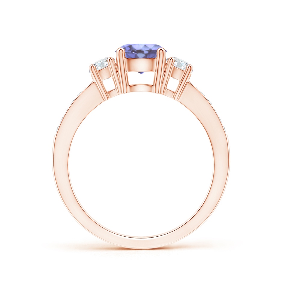 6mm A Classic Three Stone Tanzanite and Diamond Ring in Rose Gold side-1