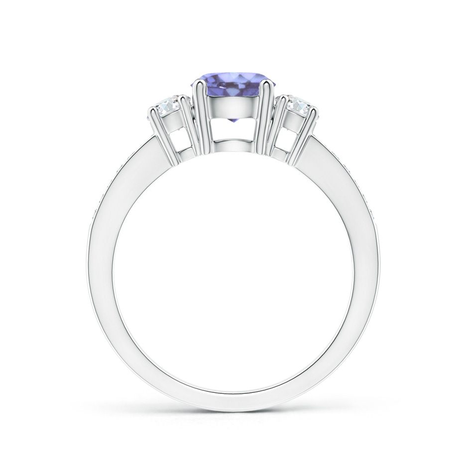 6mm A Classic Three Stone Tanzanite and Diamond Ring in White Gold side-1