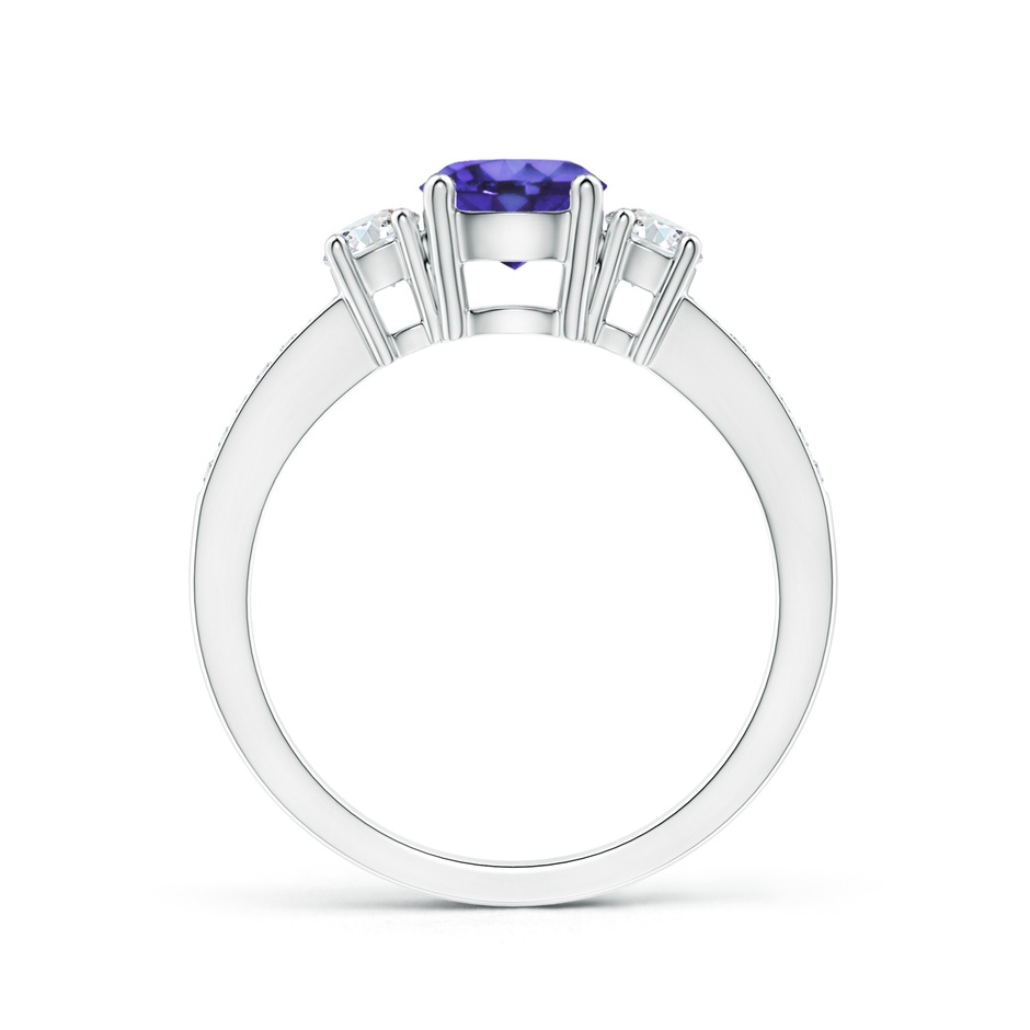 6mm AA Classic Three Stone Tanzanite and Diamond Ring in White Gold side-1