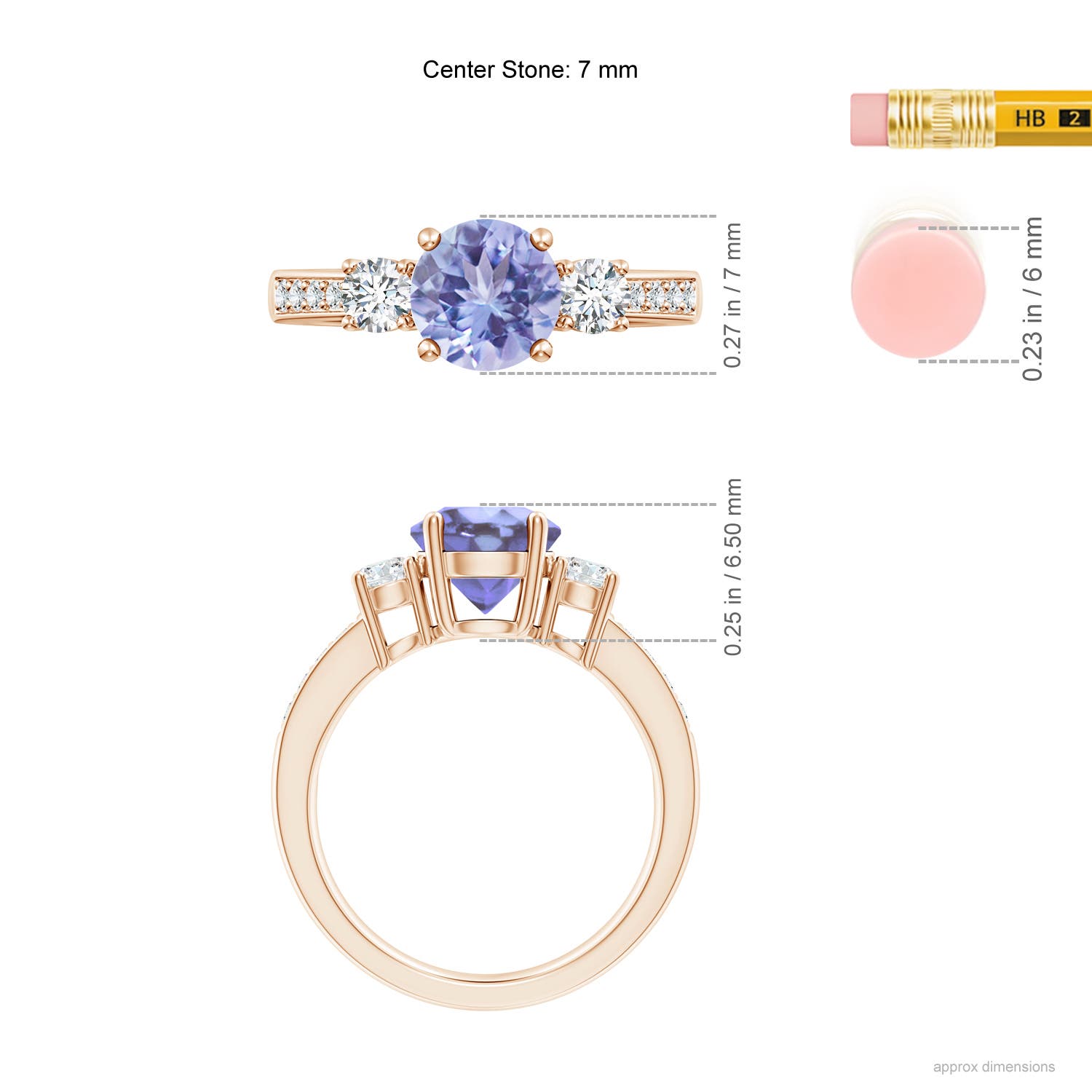 A - Tanzanite / 1.89 CT / 14 KT Rose Gold