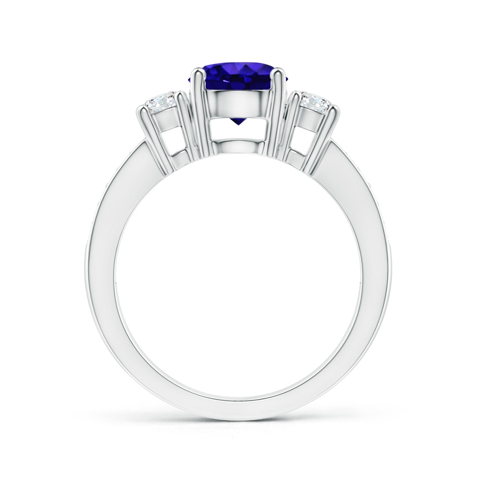 7mm AAAA Classic Three Stone Tanzanite and Diamond Ring in P950 Platinum side-1