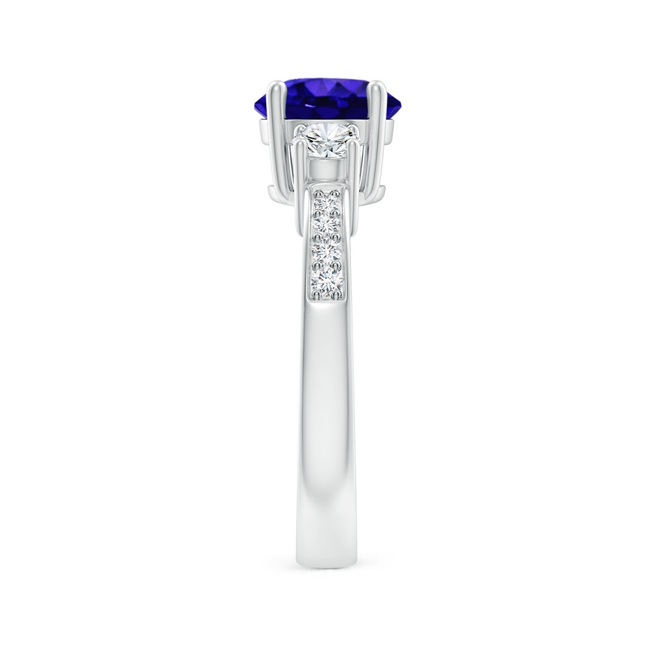 7mm AAAA Classic Three Stone Tanzanite and Diamond Ring in P950 Platinum side-2