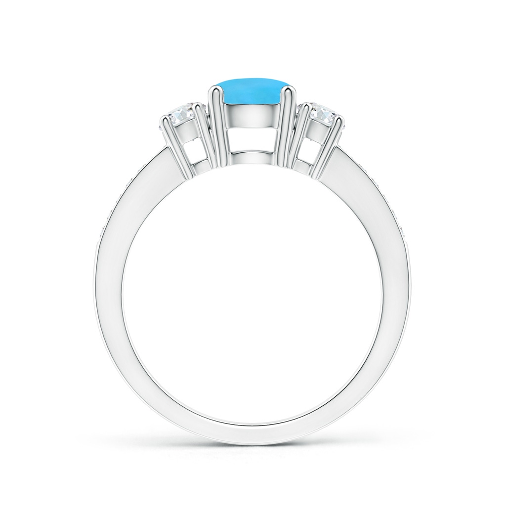 Classic Three Stone Turquoise and Diamond Ring | Angara