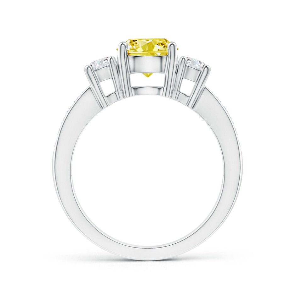 7mm AAAA Classic Three Stone Fancy Intense Yellow and White Diamond Ring in S999 Silver side 199