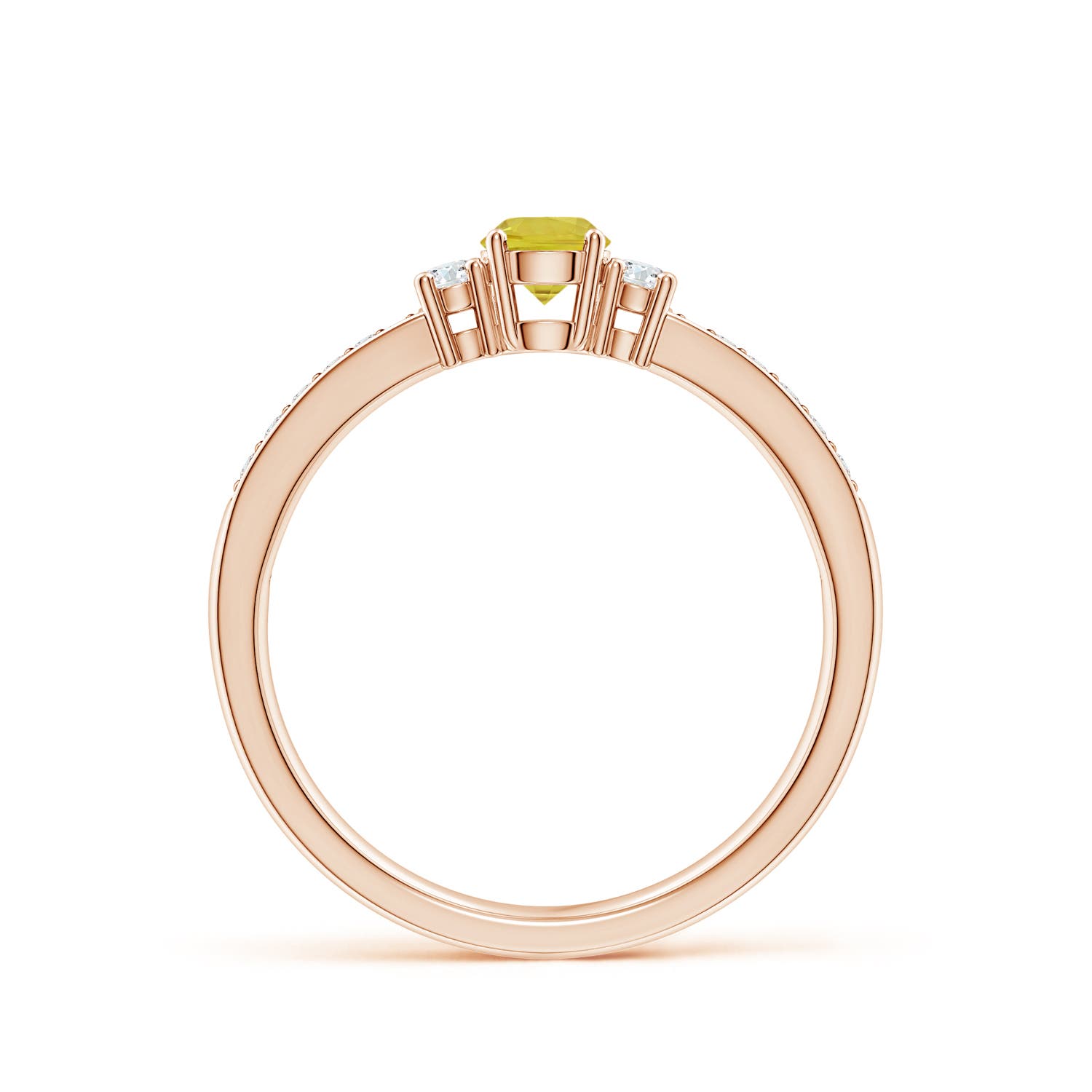 A - Yellow Sapphire / 0.4 CT / 14 KT Rose Gold