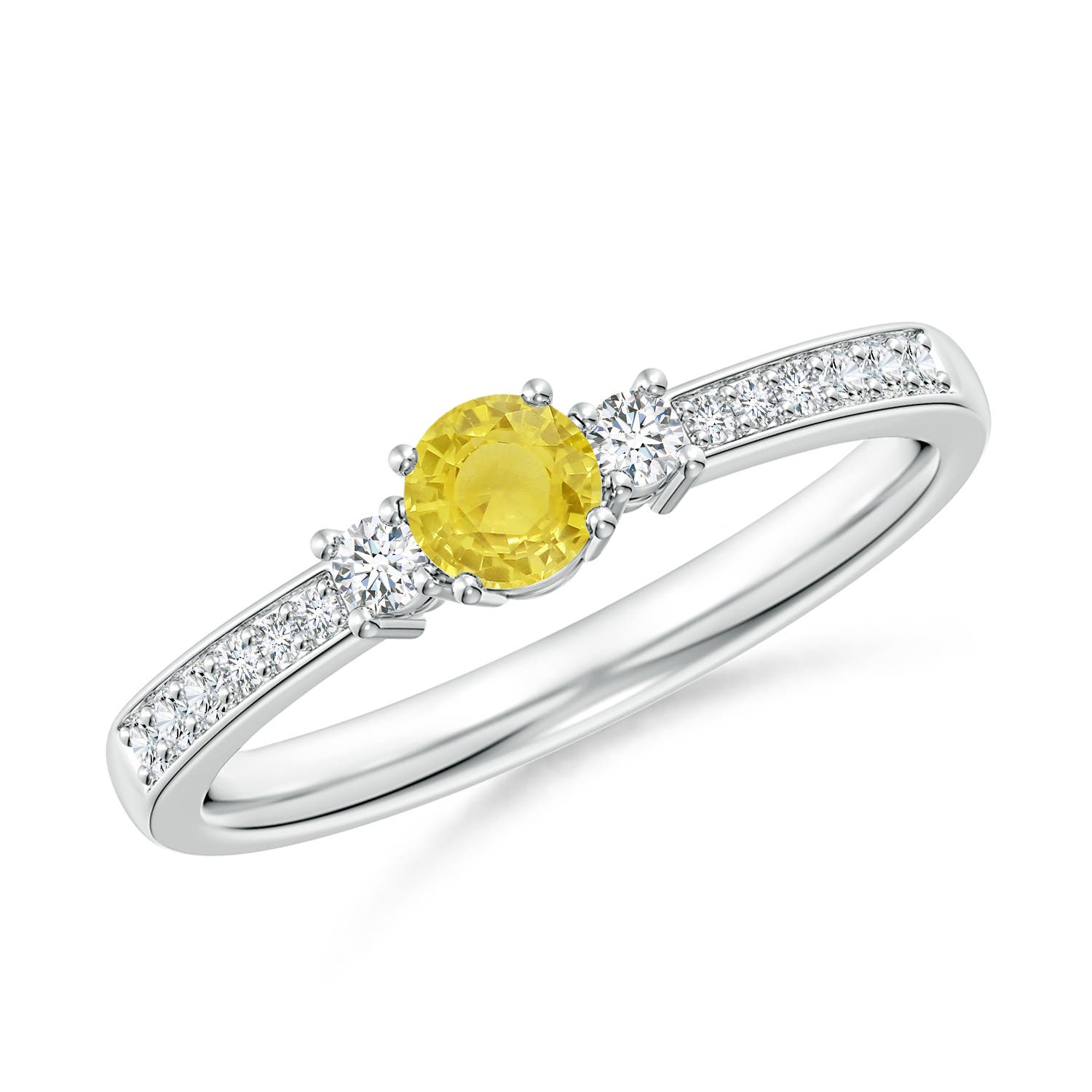 A - Yellow Sapphire / 0.4 CT / 14 KT White Gold