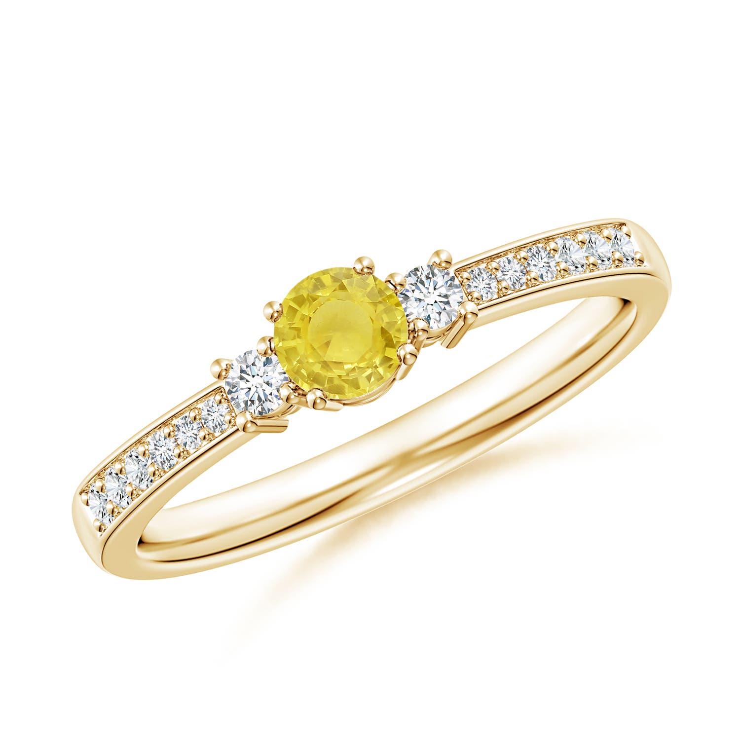 A - Yellow Sapphire / 0.4 CT / 14 KT Yellow Gold