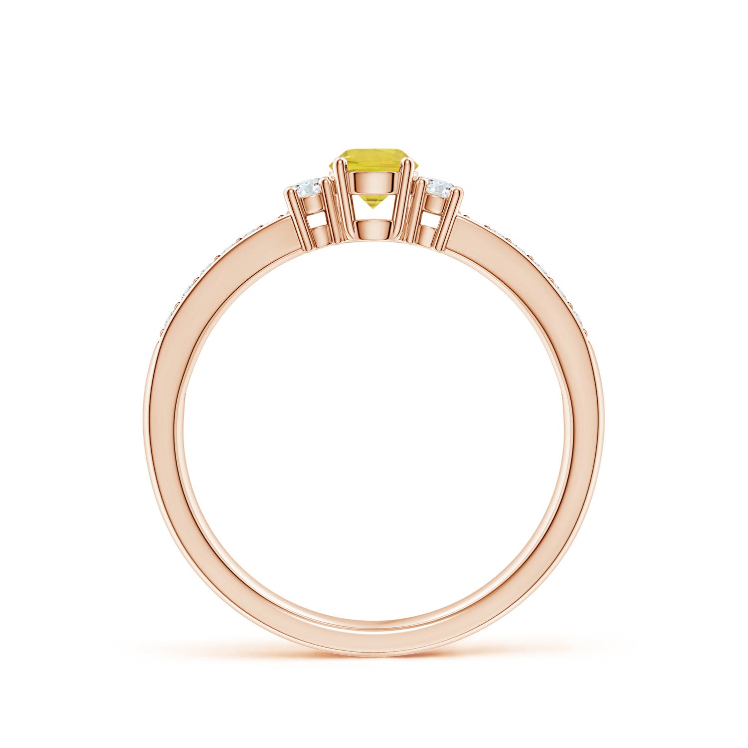 AA - Yellow Sapphire / 0.4 CT / 14 KT Rose Gold