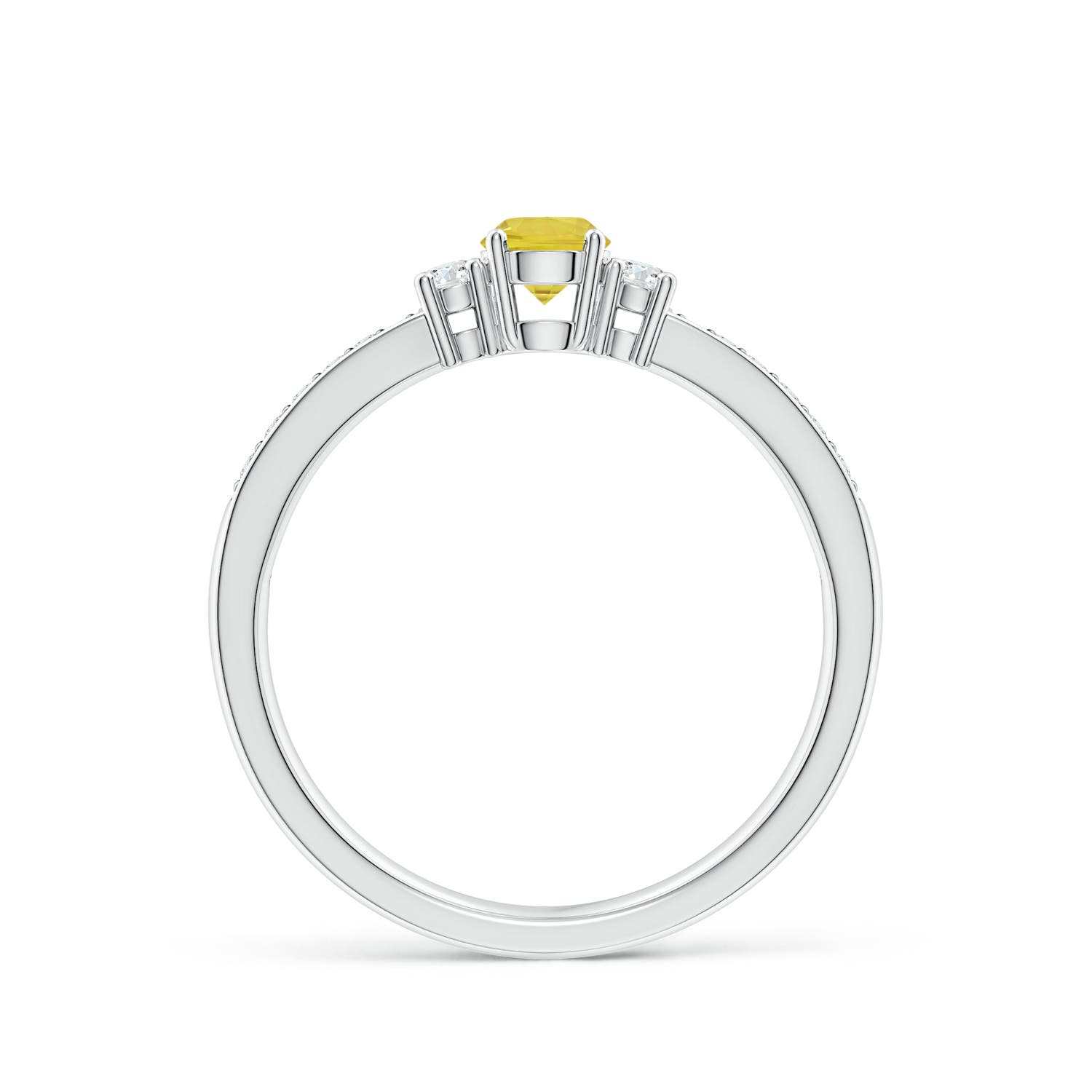 AA - Yellow Sapphire / 0.4 CT / 14 KT White Gold