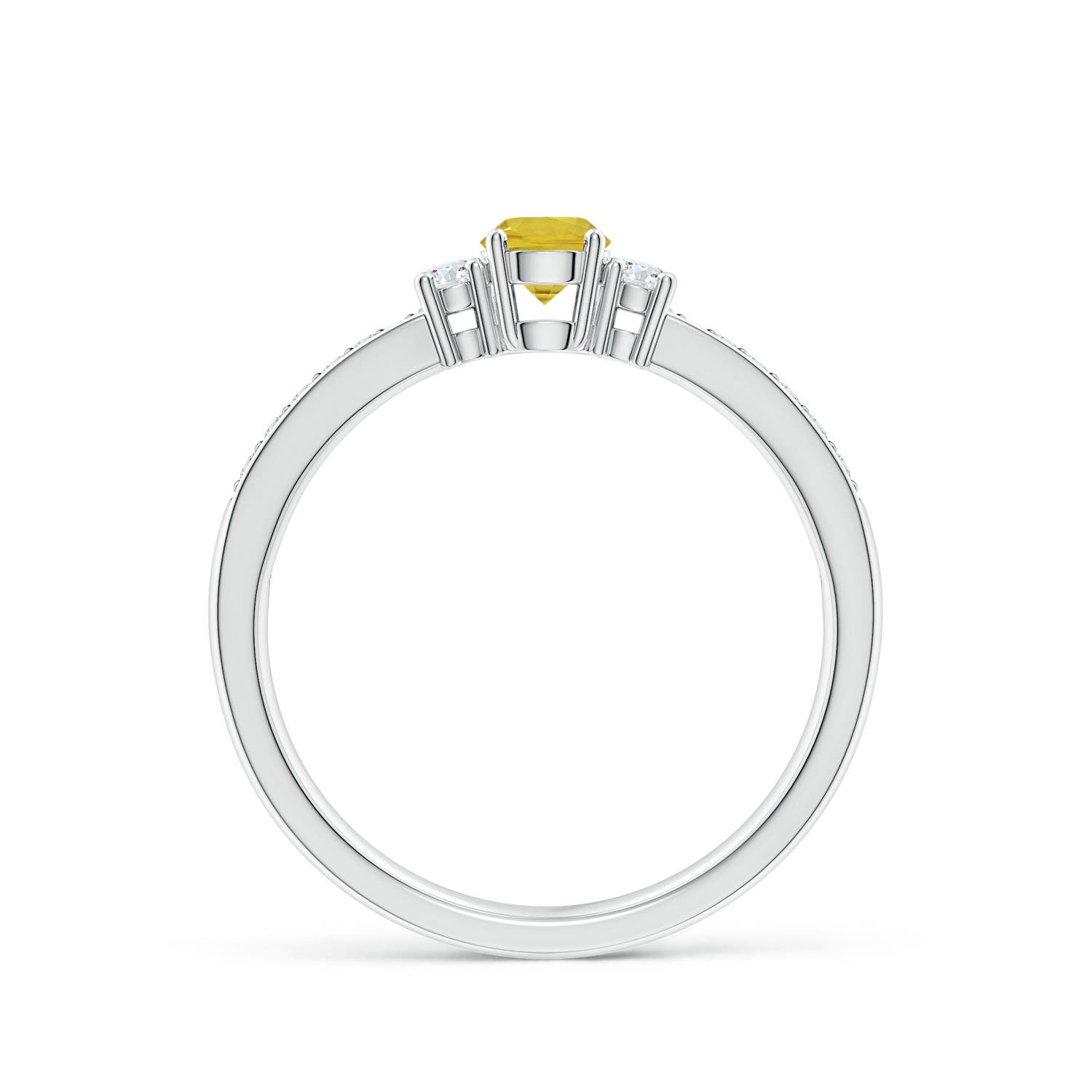 AAA - Yellow Sapphire / 0.4 CT / 14 KT White Gold