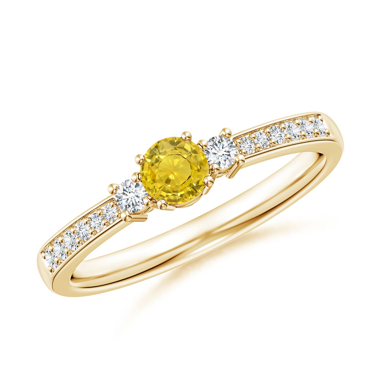 AAA - Yellow Sapphire / 0.4 CT / 14 KT Yellow Gold