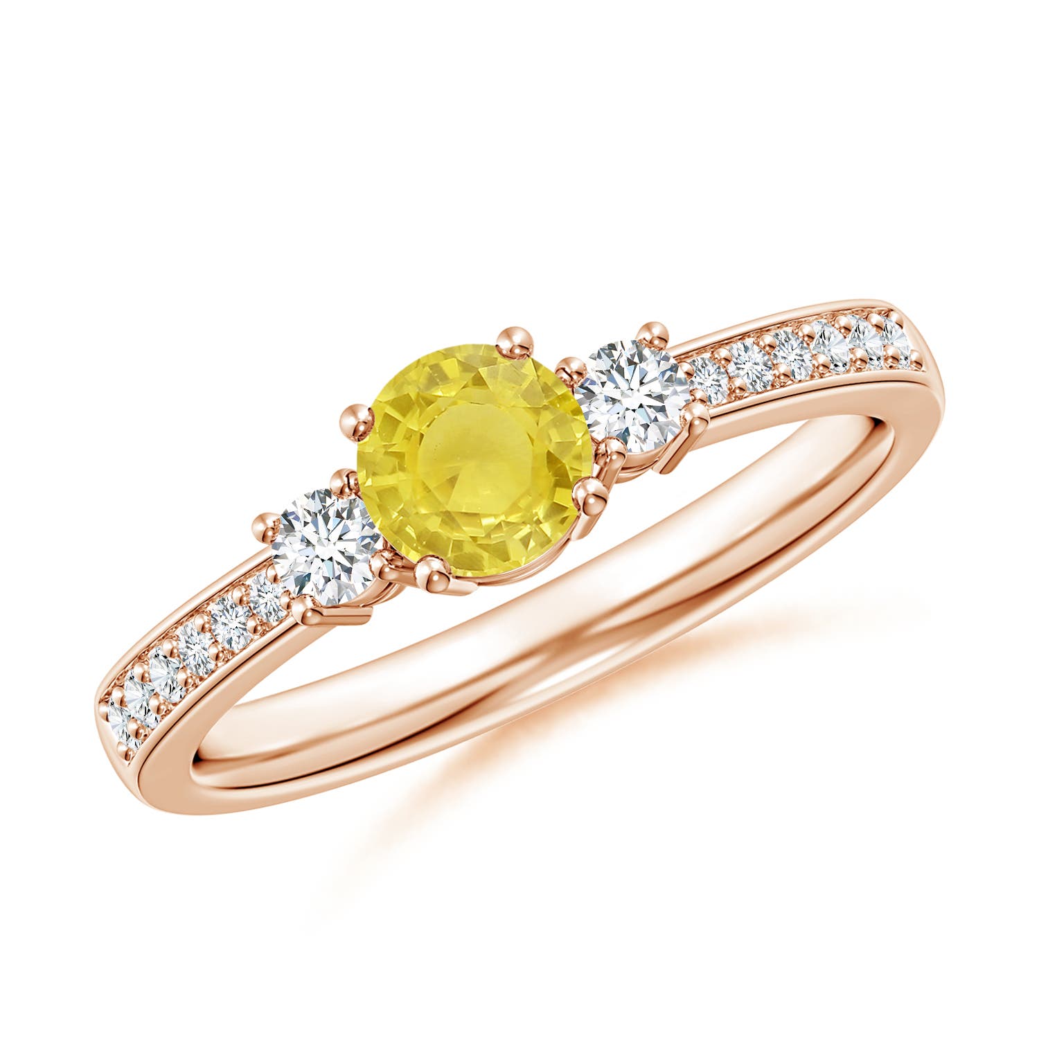 A - Yellow Sapphire / 0.74 CT / 14 KT Rose Gold