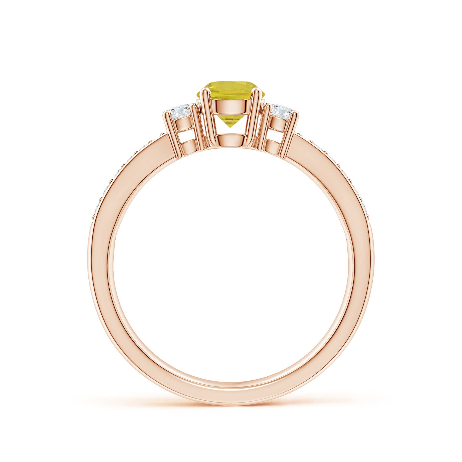 A - Yellow Sapphire / 0.74 CT / 14 KT Rose Gold