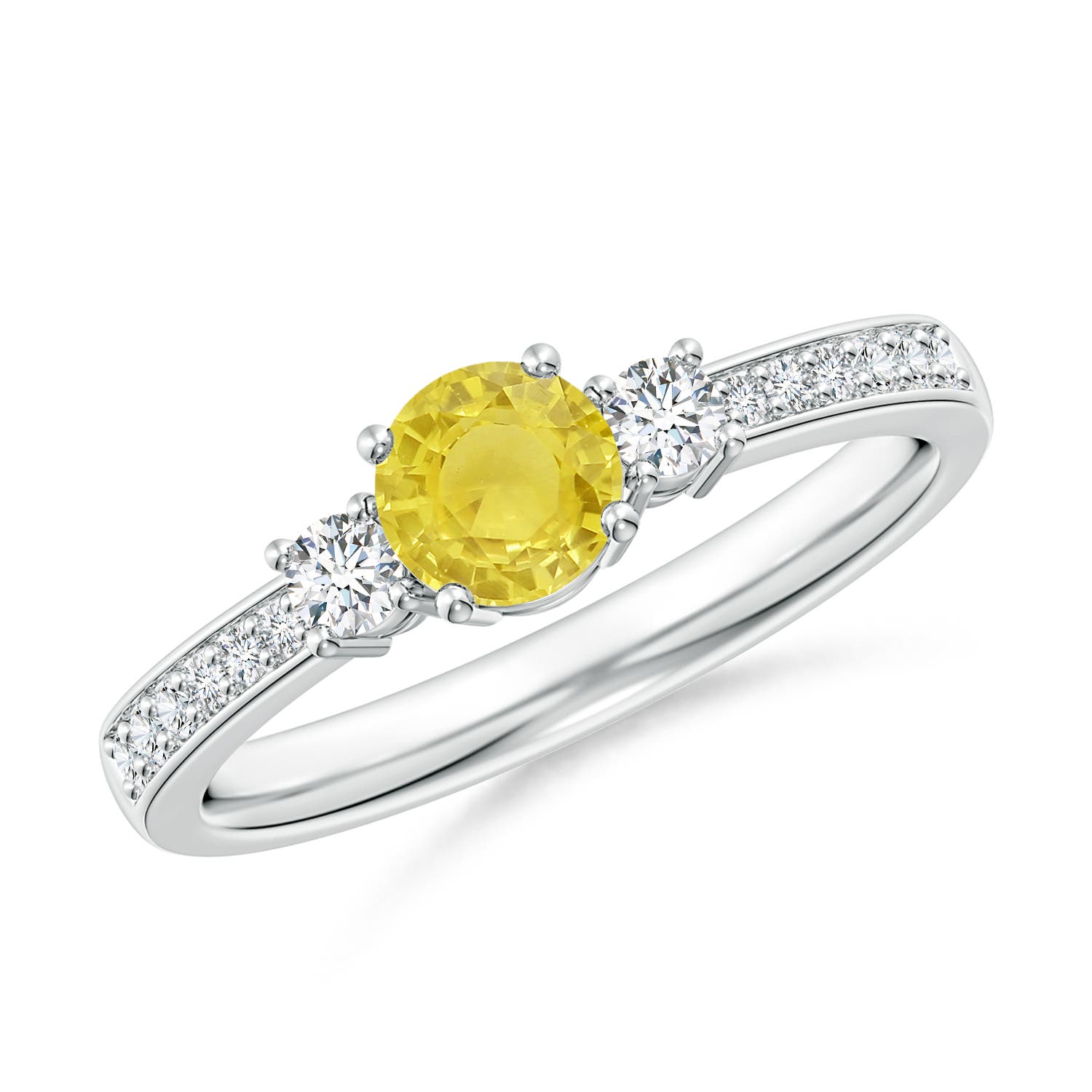 A - Yellow Sapphire / 0.74 CT / 14 KT White Gold