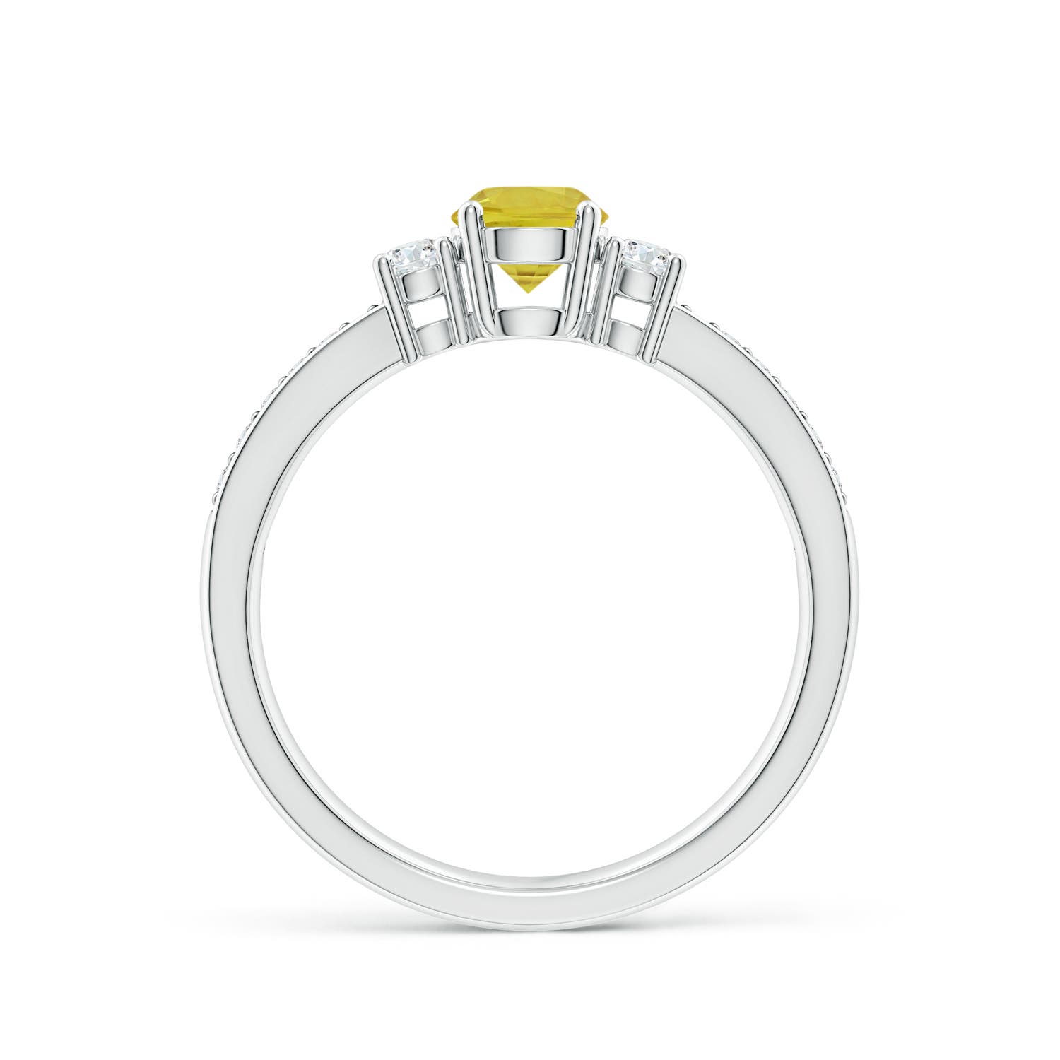 A - Yellow Sapphire / 0.74 CT / 14 KT White Gold