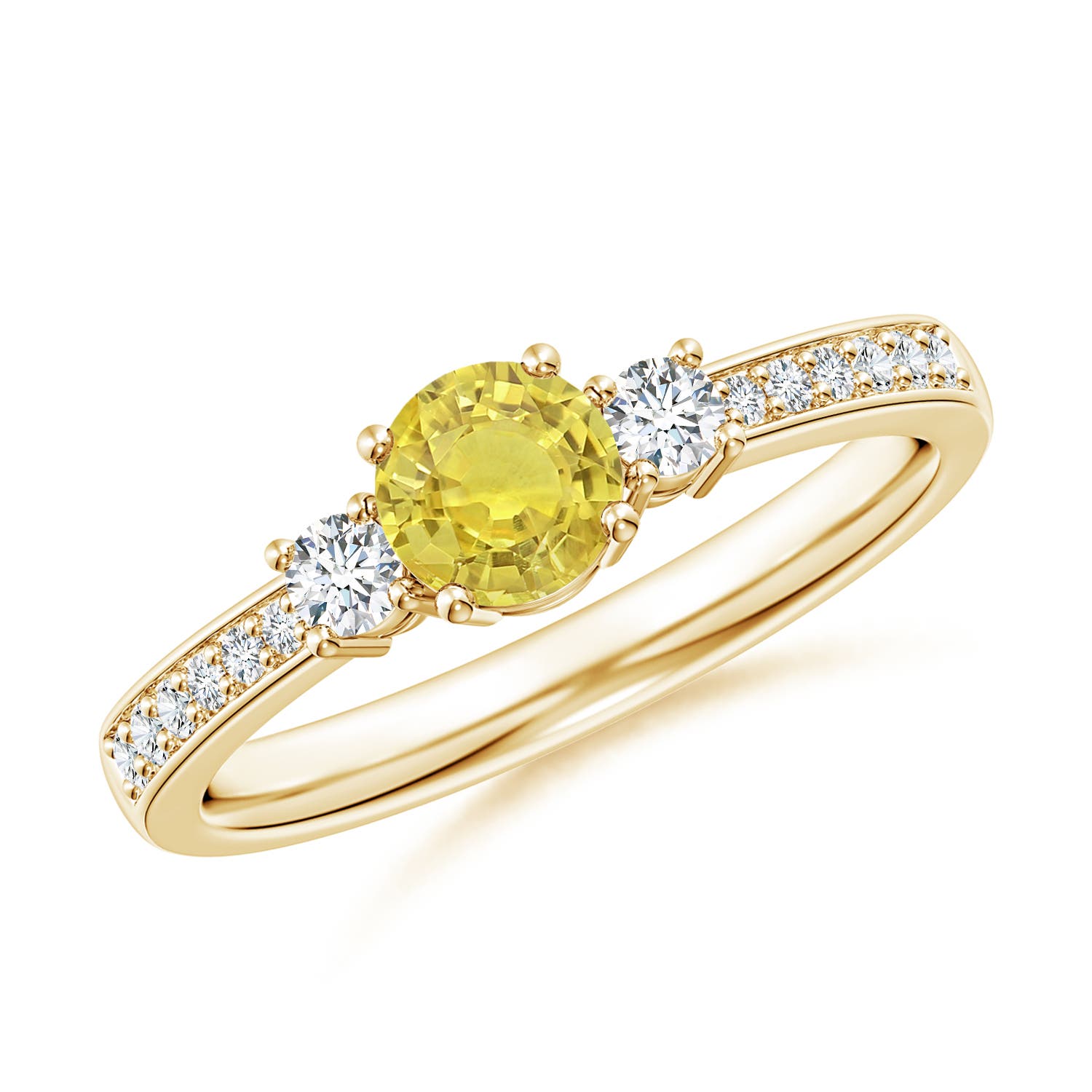 AA - Yellow Sapphire / 0.74 CT / 14 KT Yellow Gold