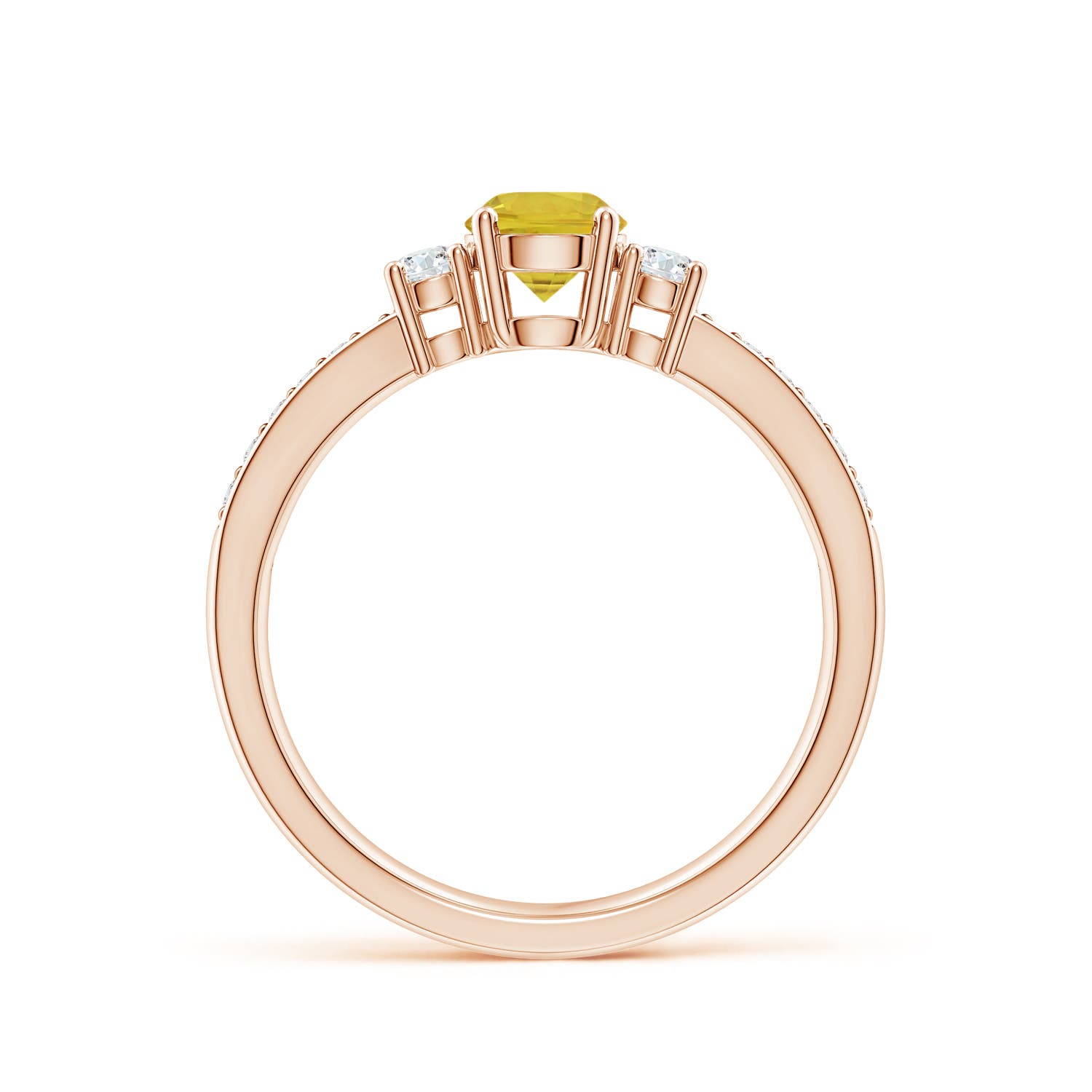 AAA - Yellow Sapphire / 0.74 CT / 14 KT Rose Gold