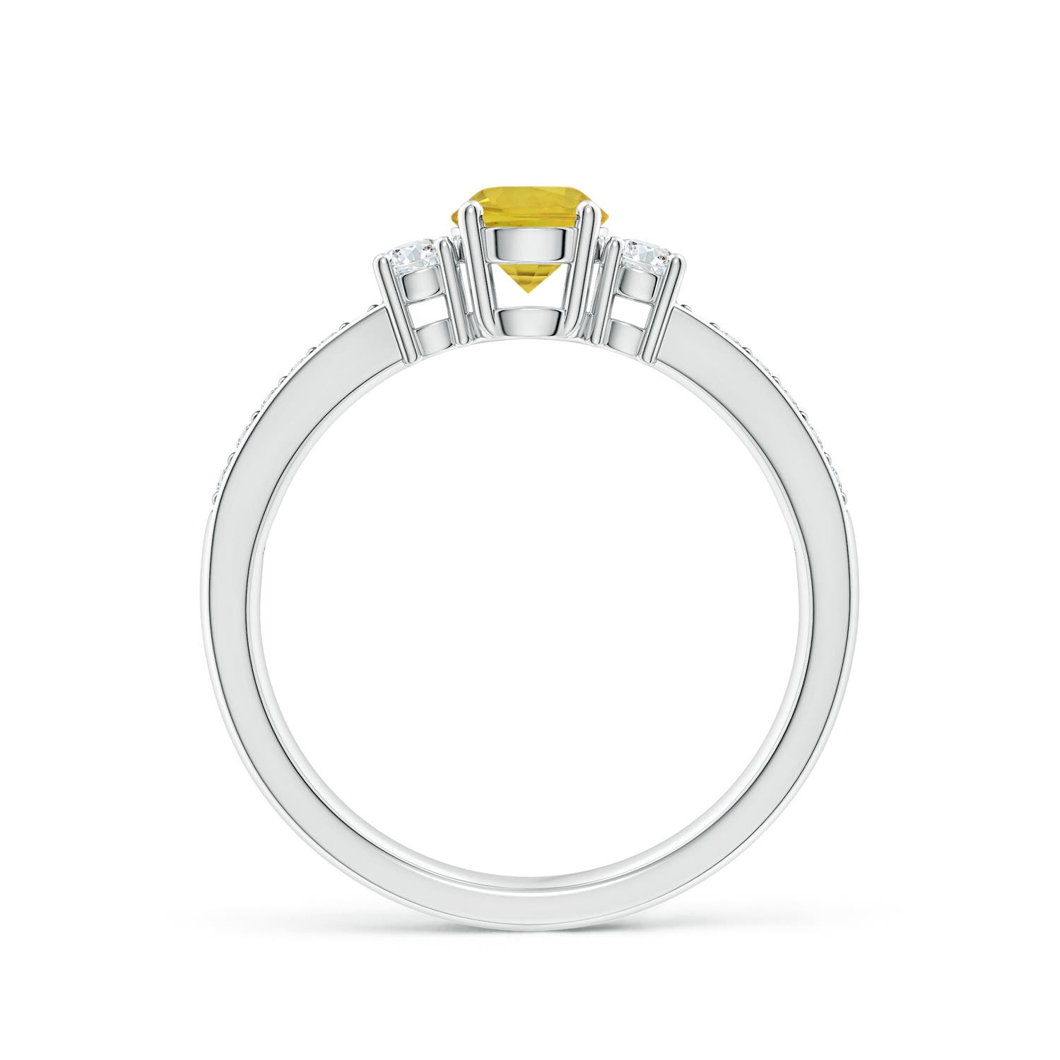 AAA - Yellow Sapphire / 0.74 CT / 14 KT White Gold